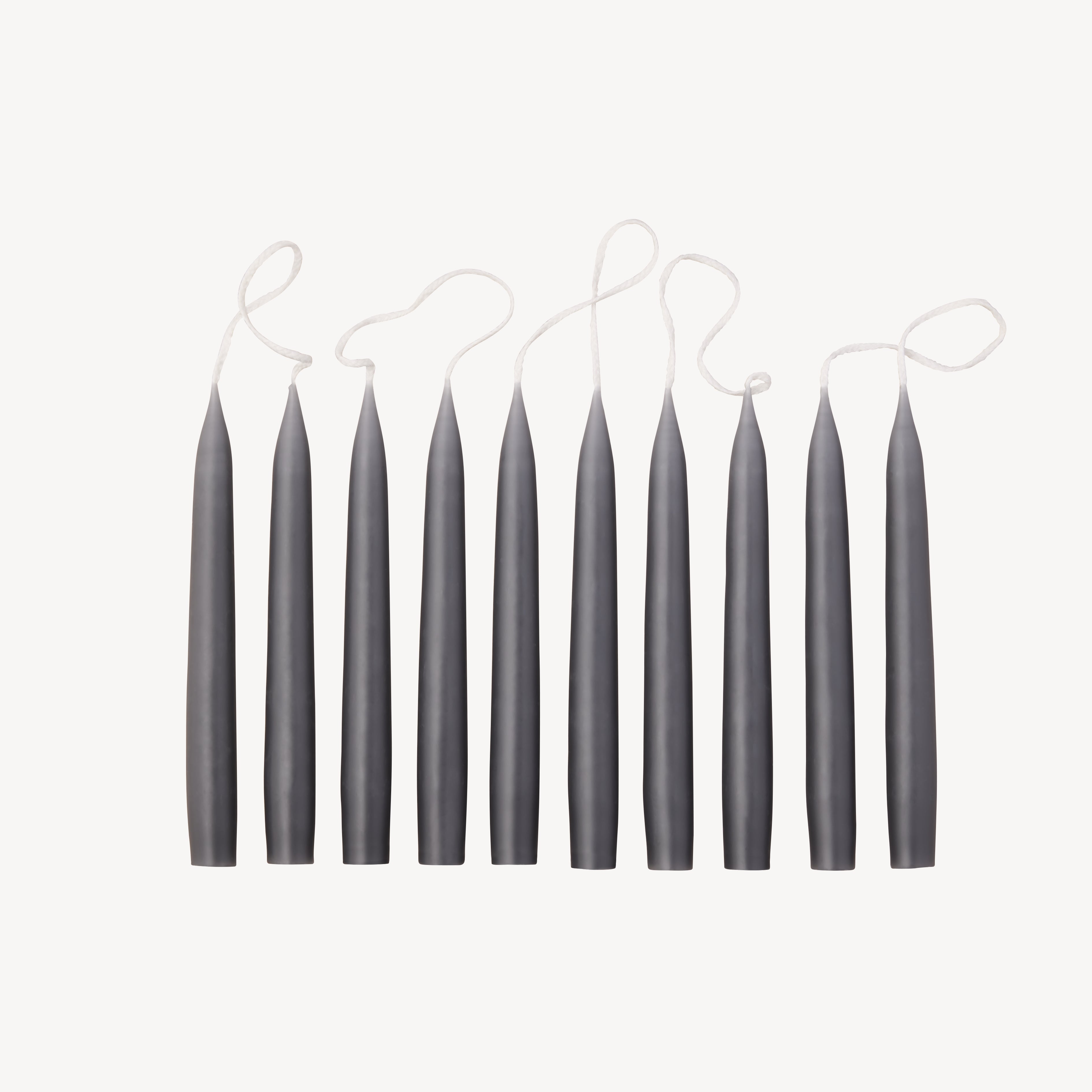 Box of 10 Candles - Mini - Slate Grey
