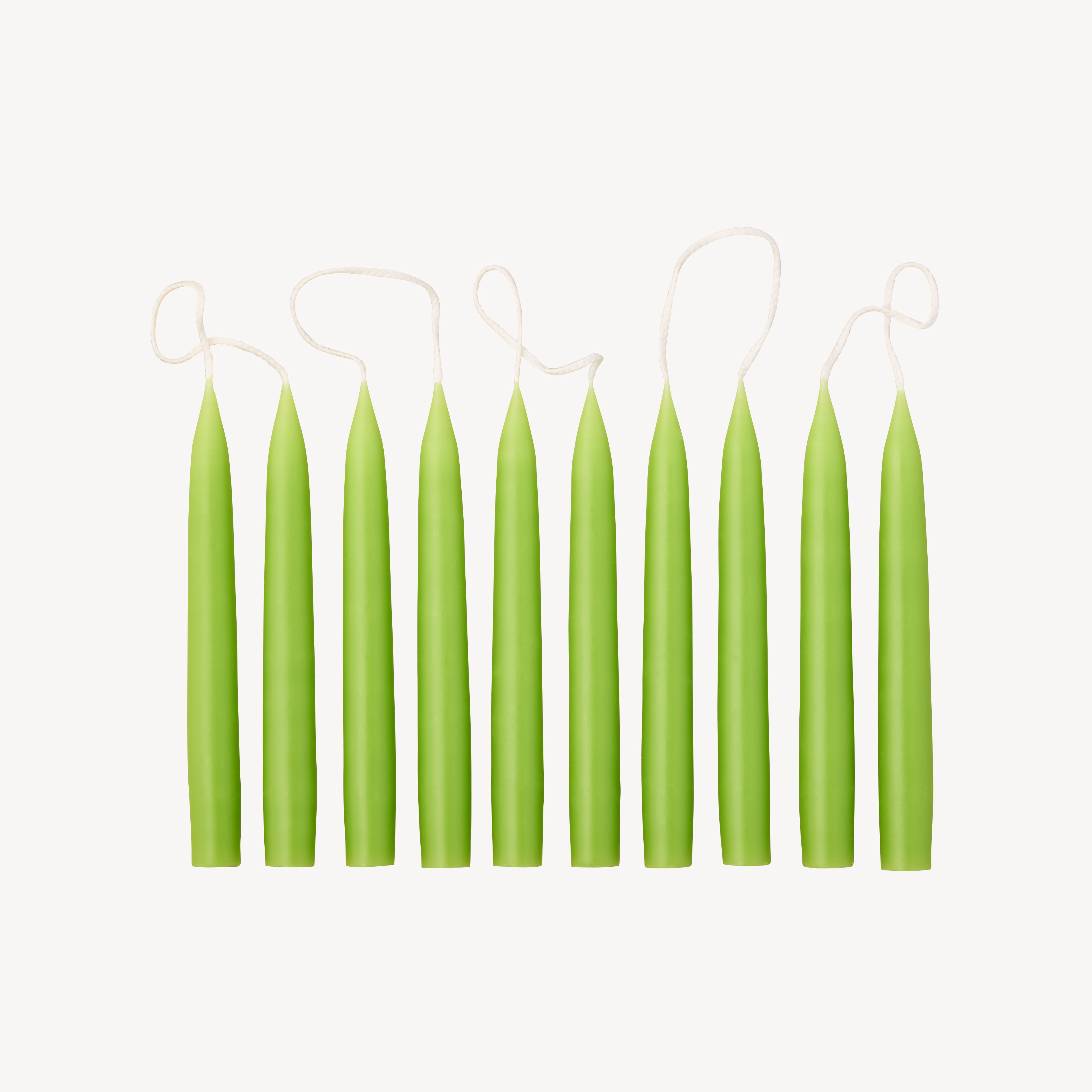 Box of 10 Candles - Taper Mini - Spring Green