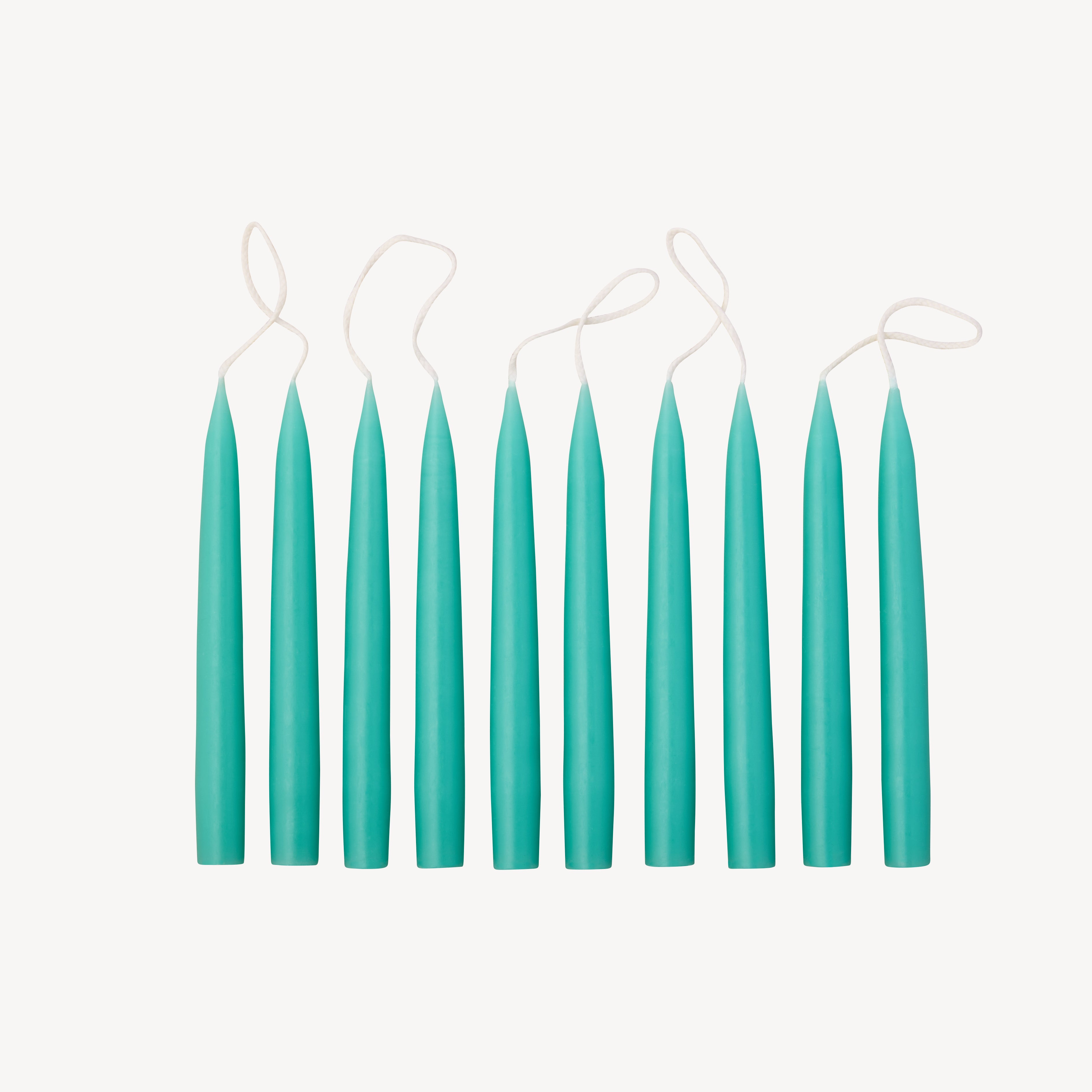 Box of 10 Candles - Taper Mini - Turquoise