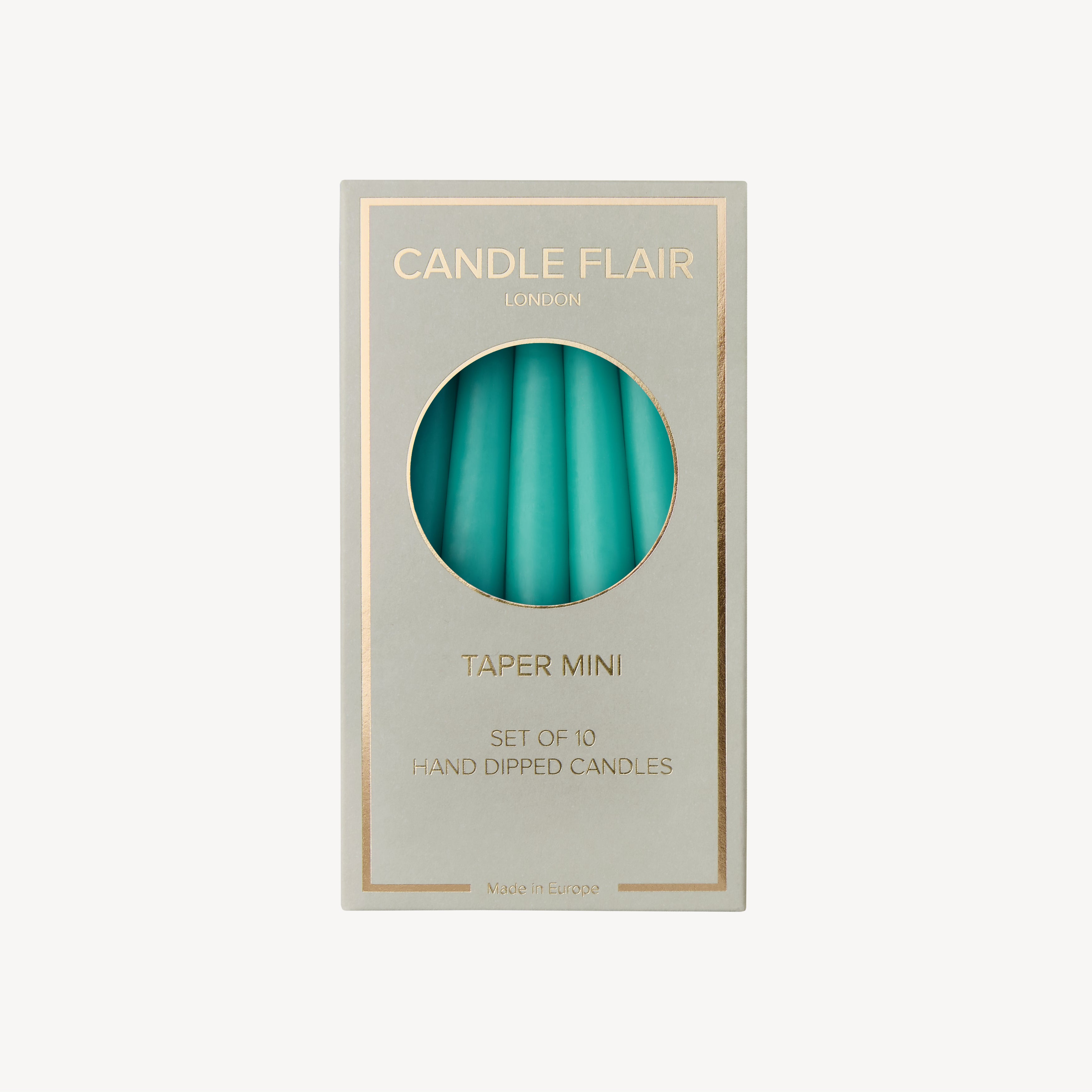 Box of 10 Candles - Taper Mini - Turquoise