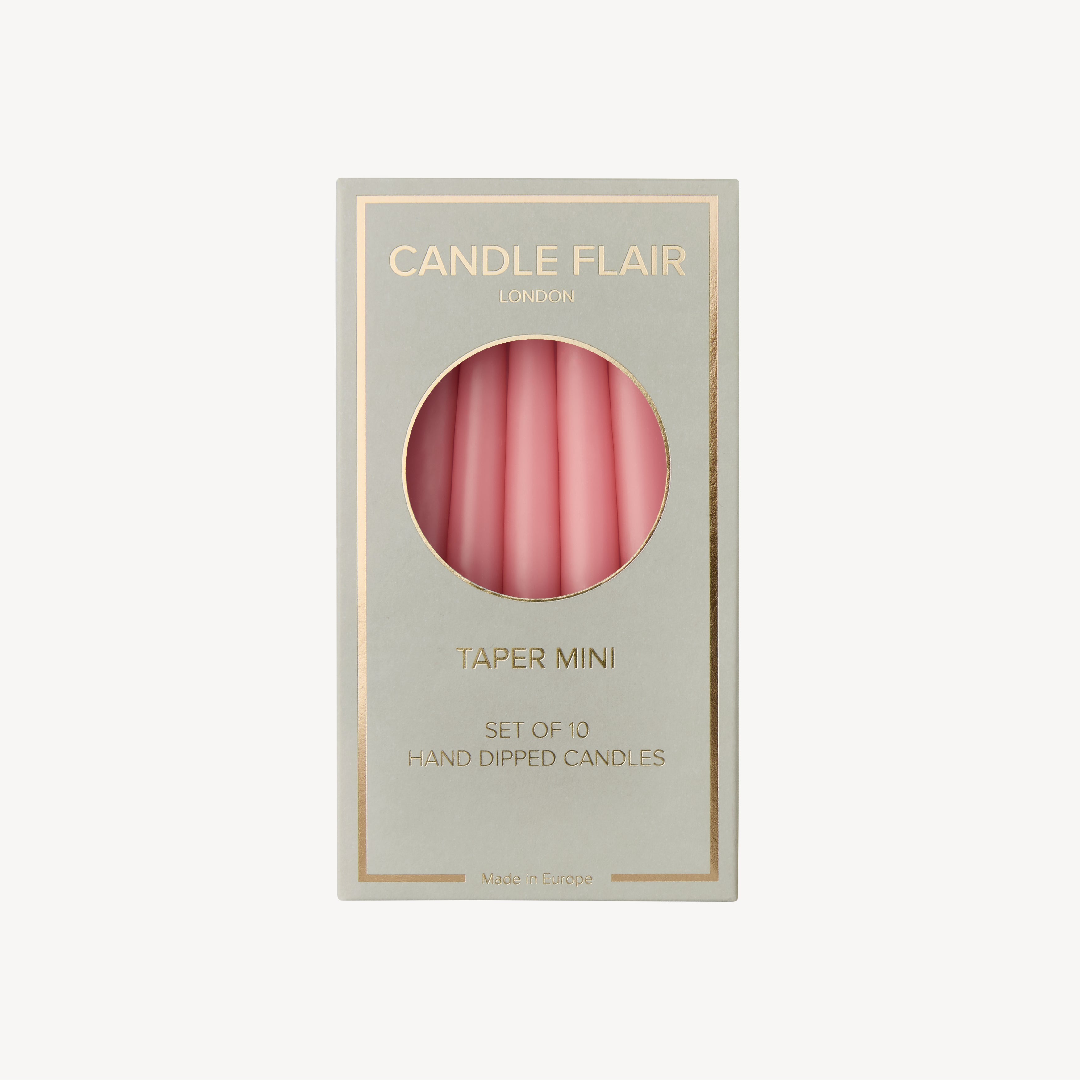 Box of 10 Candles - Taper Mini - Vintage Rose