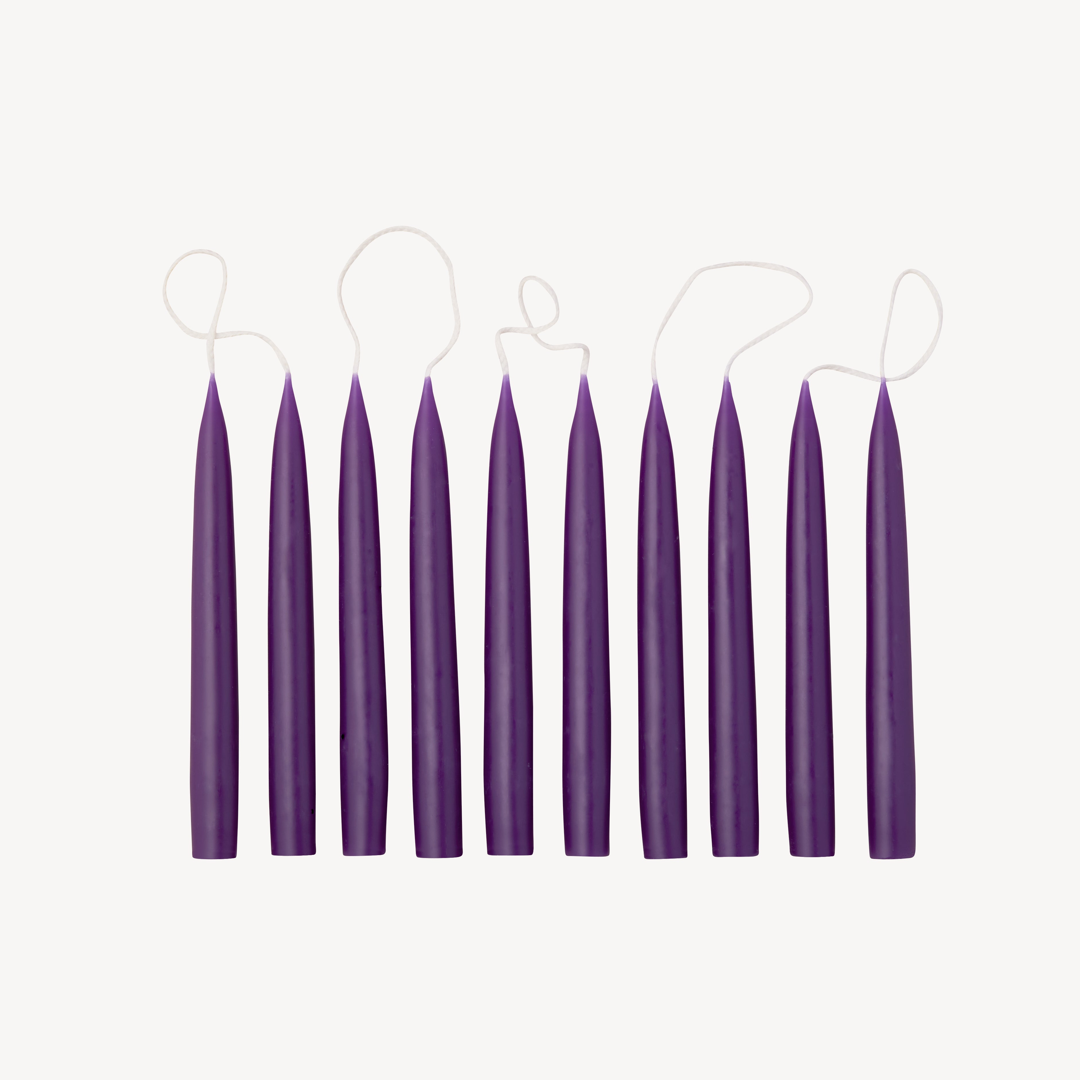 Box of 10 Candles - Taper Mini - Violet