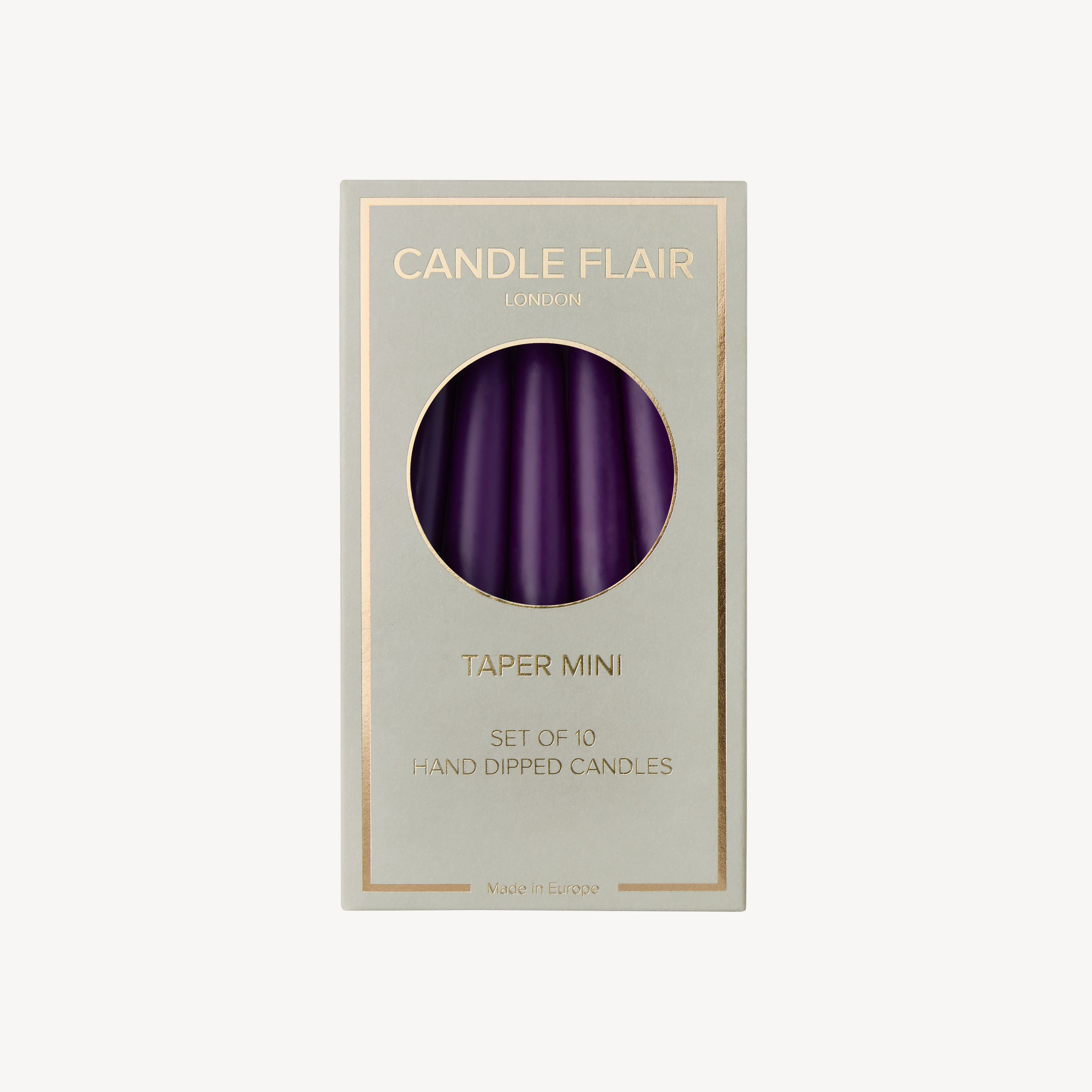 Box of 10 Candles - Taper Mini - Violet
