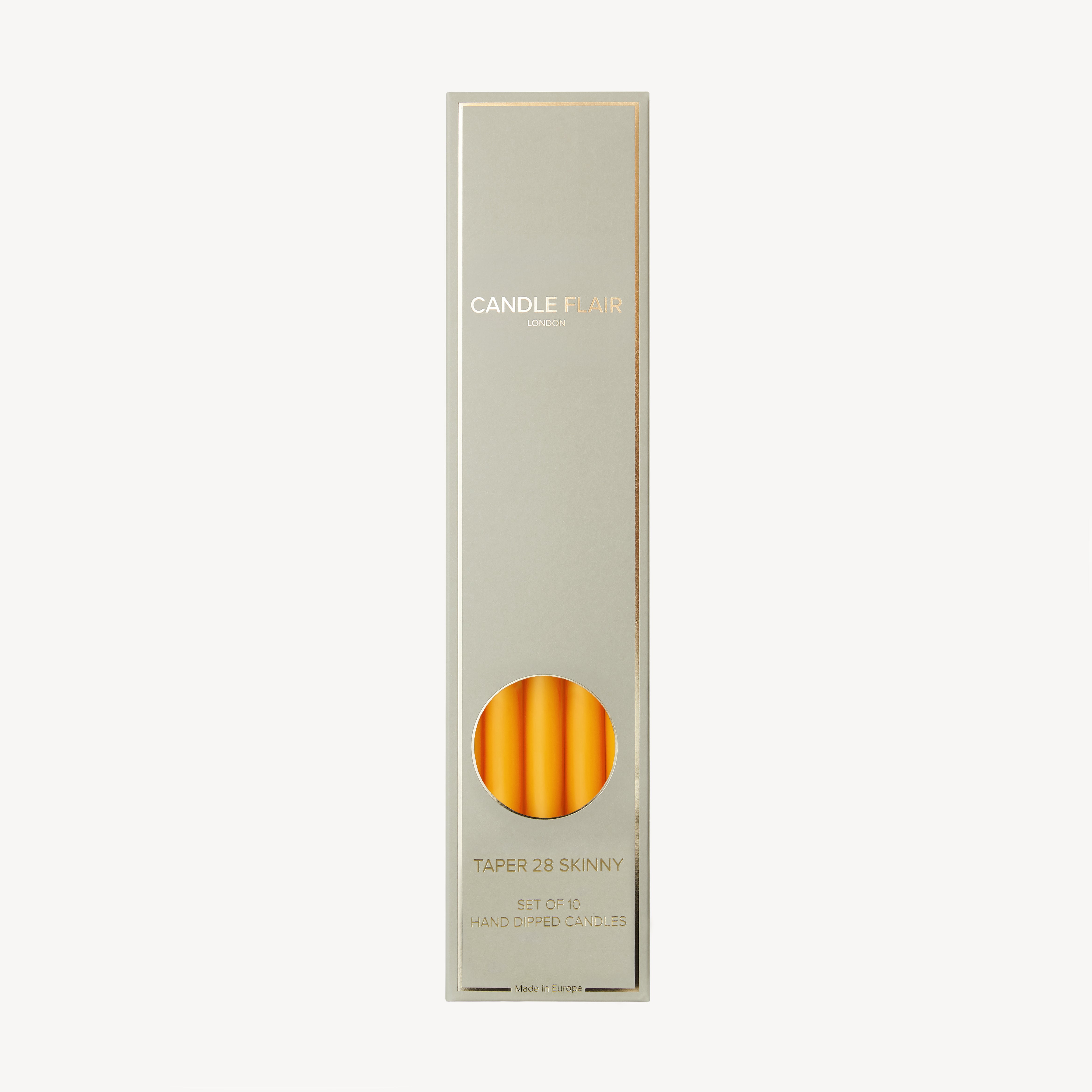 Box of 10 Candles - Taper 28 Skinny - Butterscotch