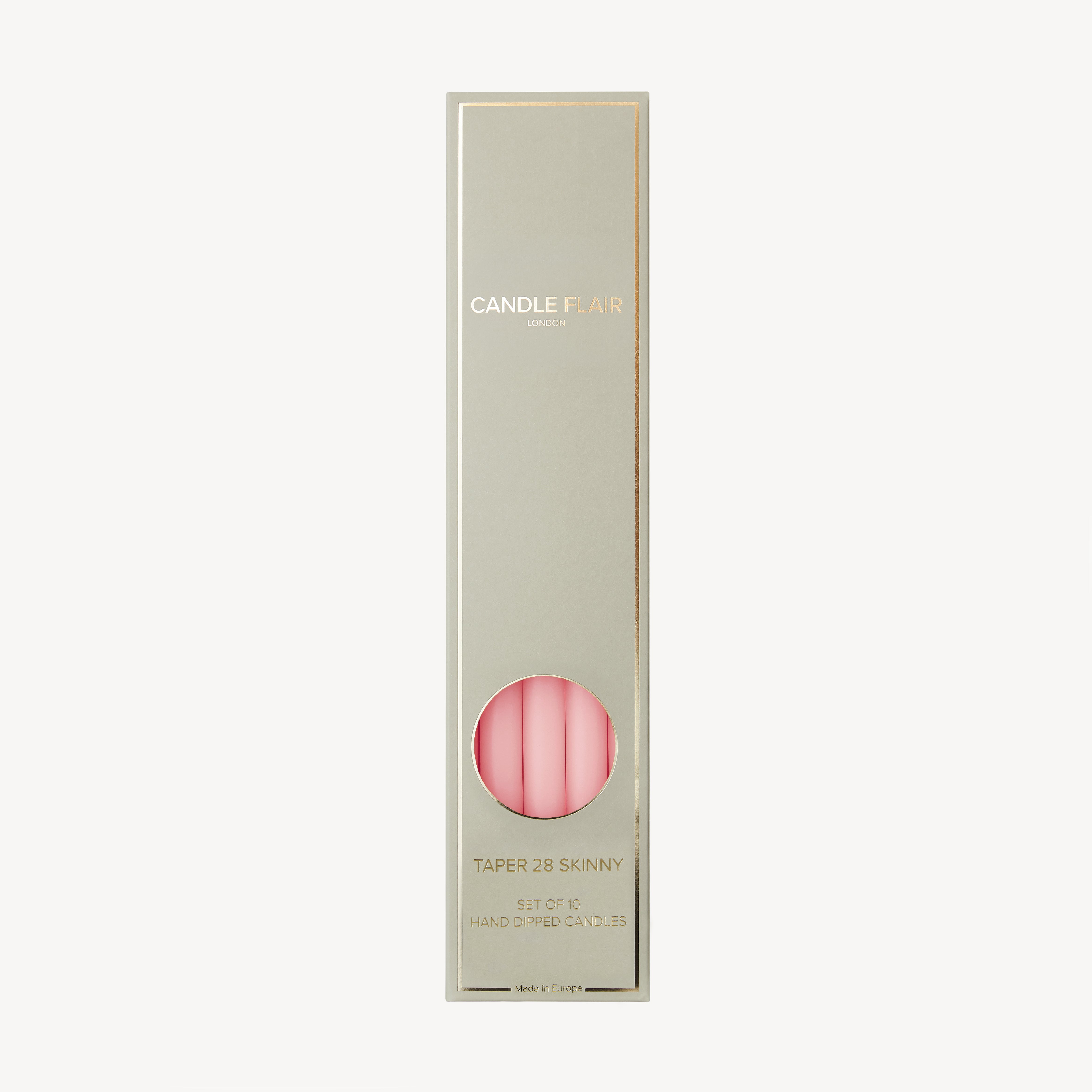Box of 10 Candles - Taper 28 Skinny - Candy Pink