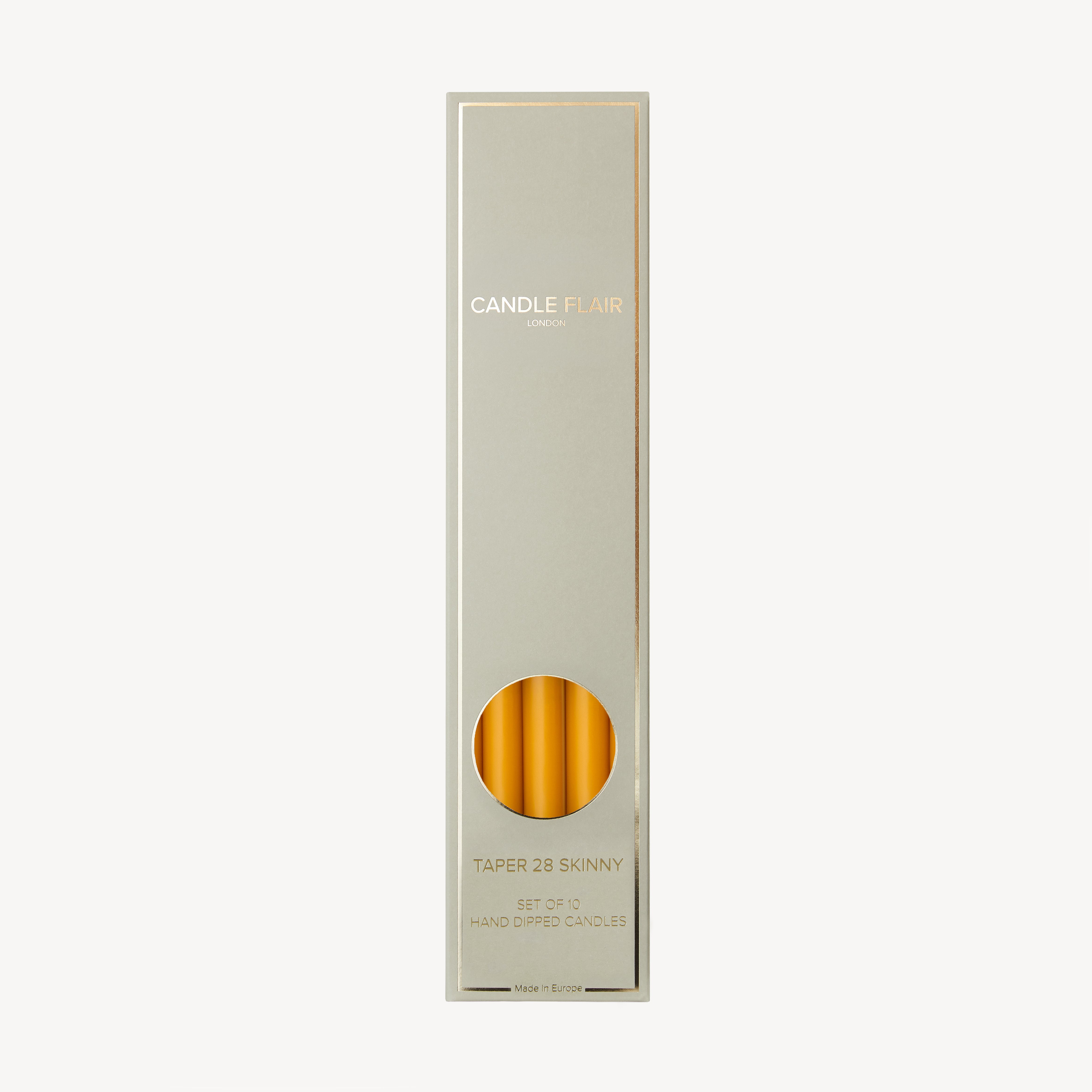Box of 10 Candles - Taper 28 Skinny - Honey