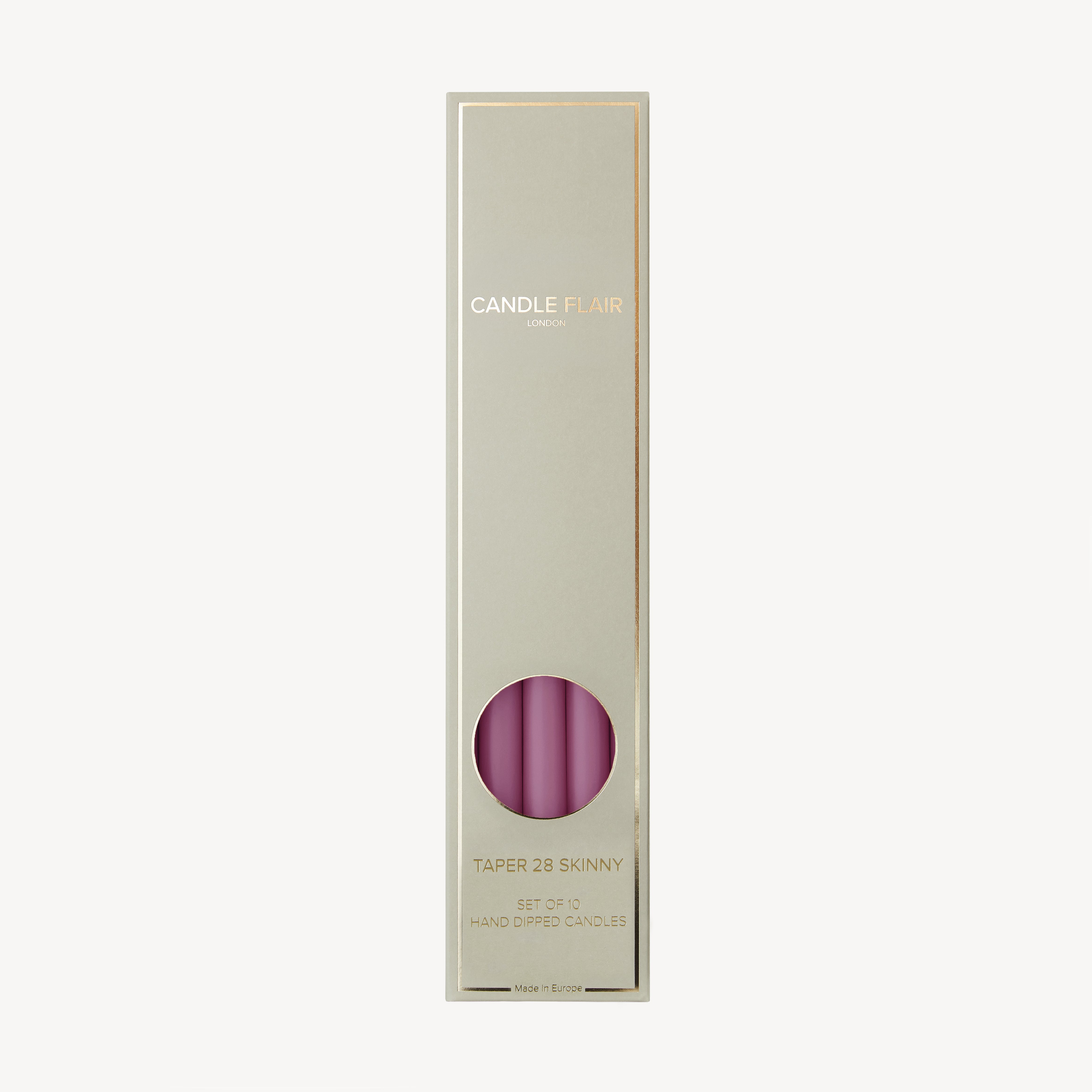 Box of 10 Candles - Taper 28 Skinny - Mauve