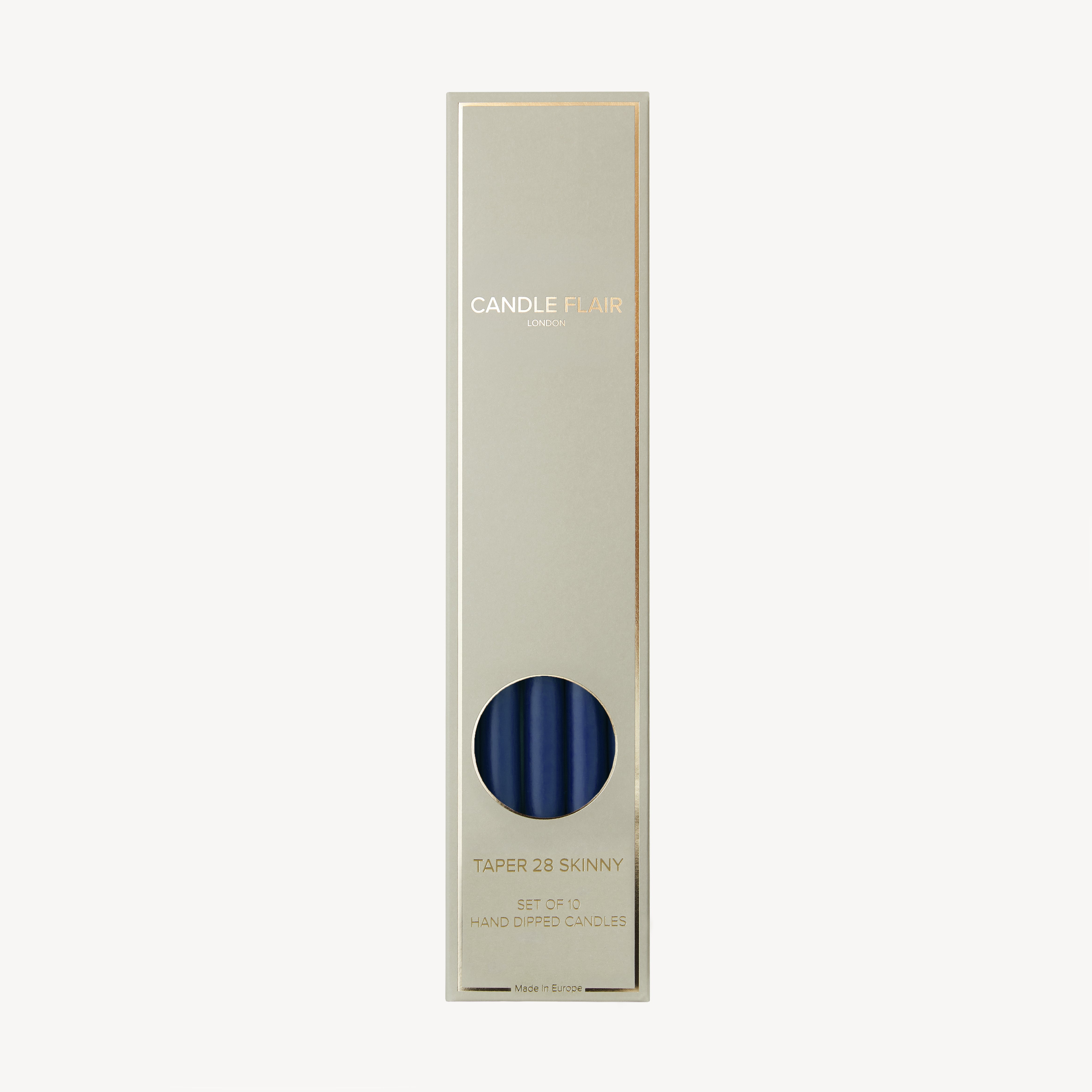 Box of 10 Candles - Taper 28 Skinny - Navy Blue