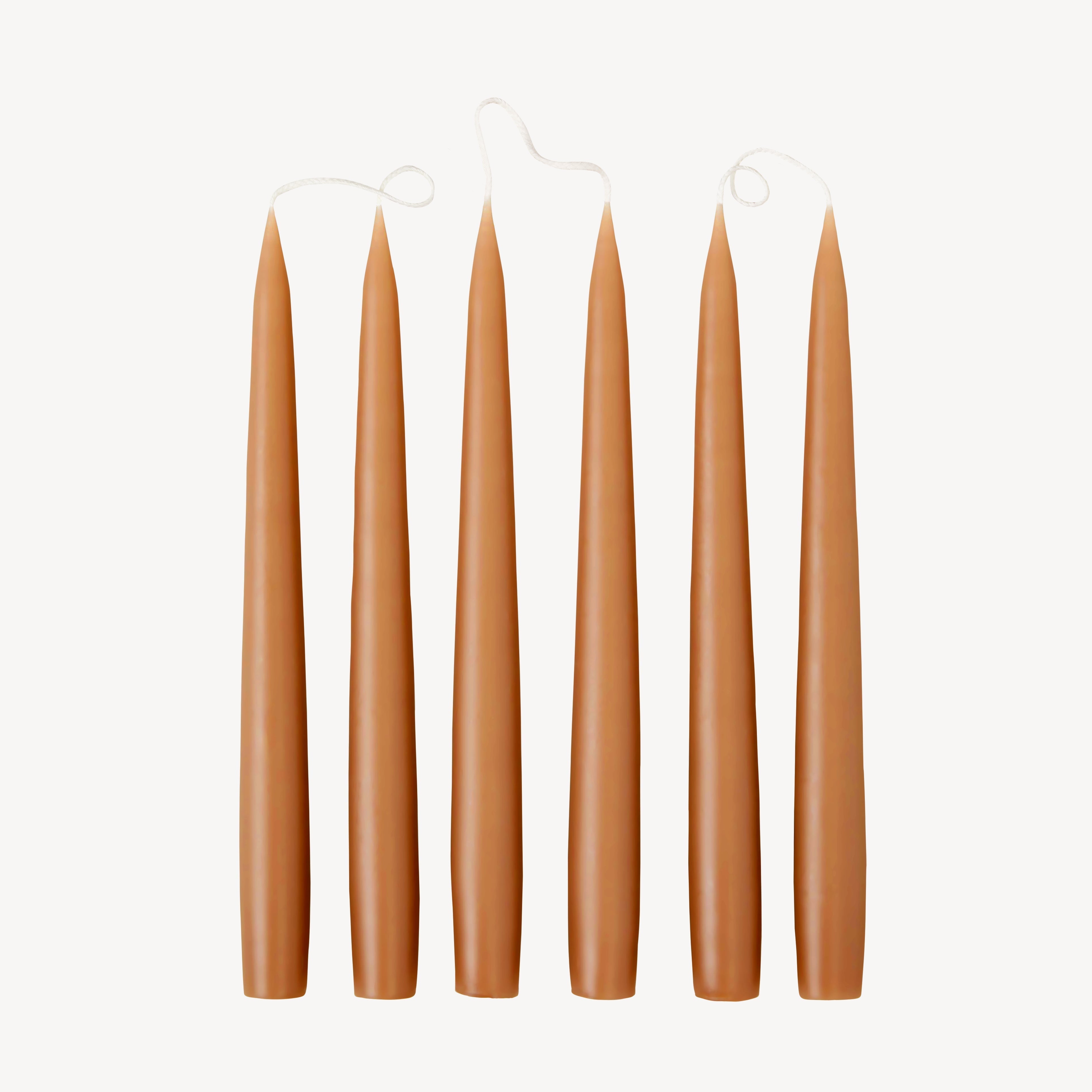 Box of 6 Candles - Taper 25 - Caramel