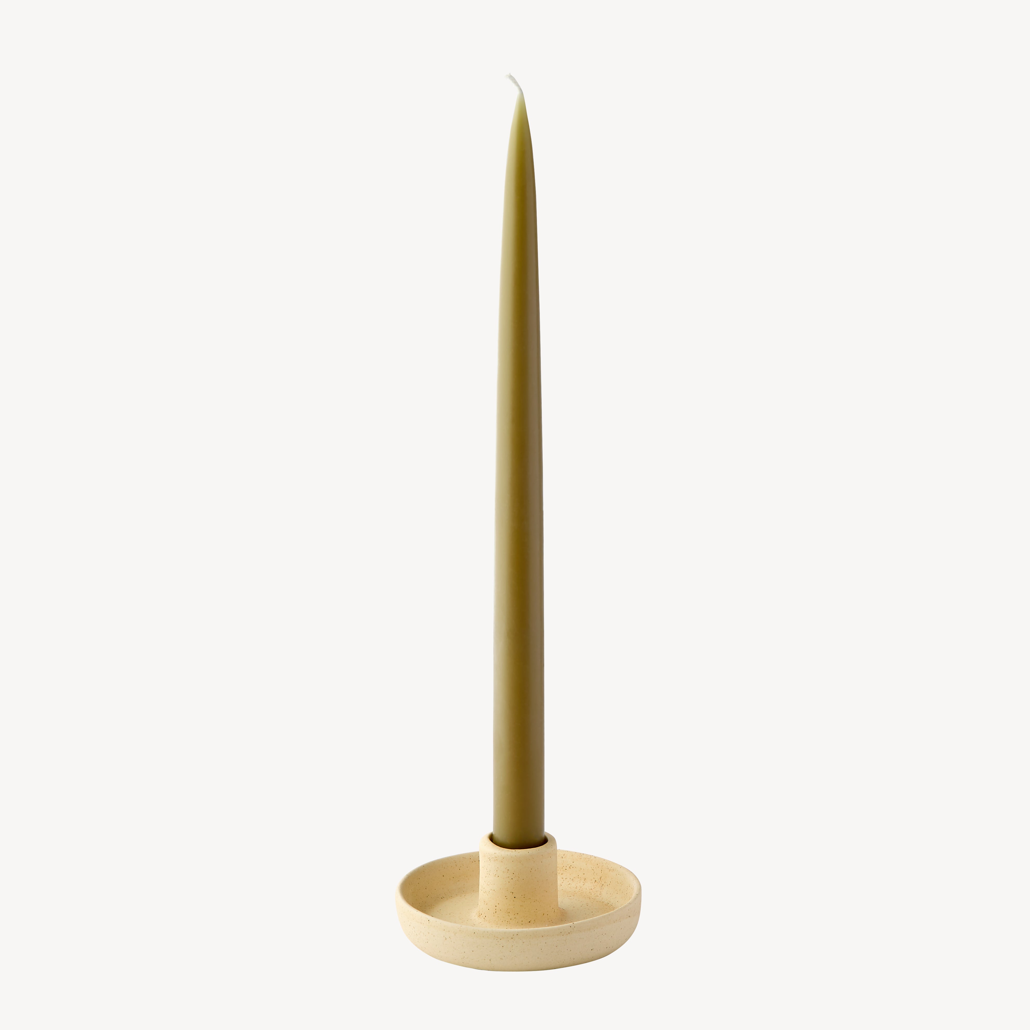 Wide Speckled Ceramic Dinner Candle Holder