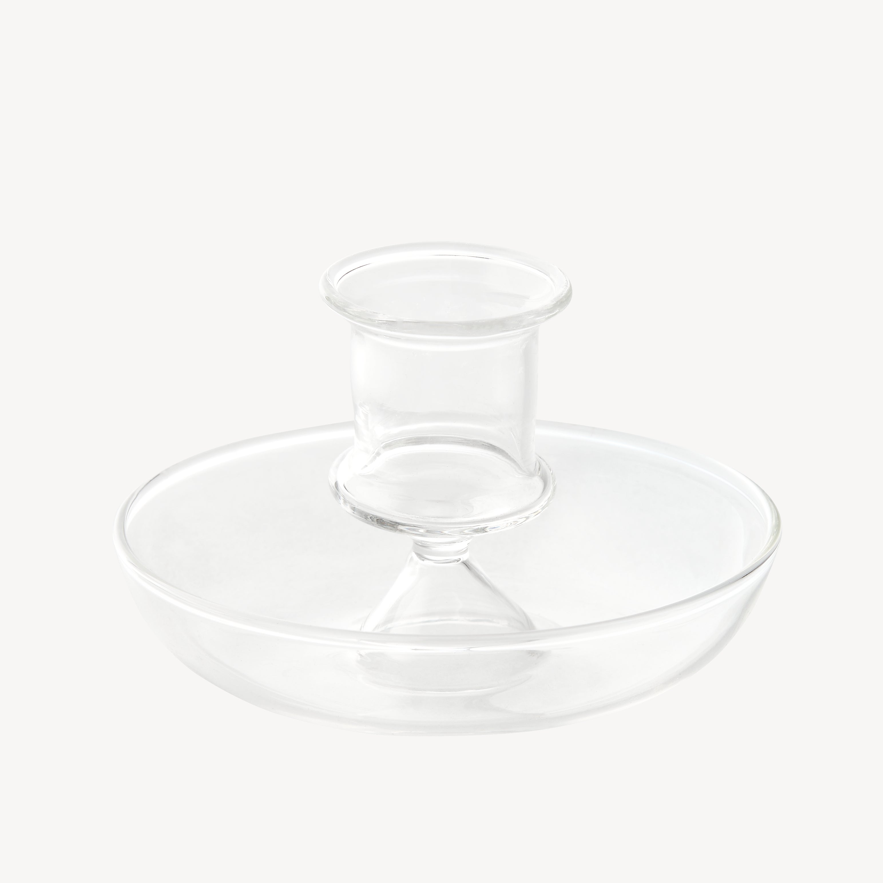 Wide Glass Dinner Candle holder