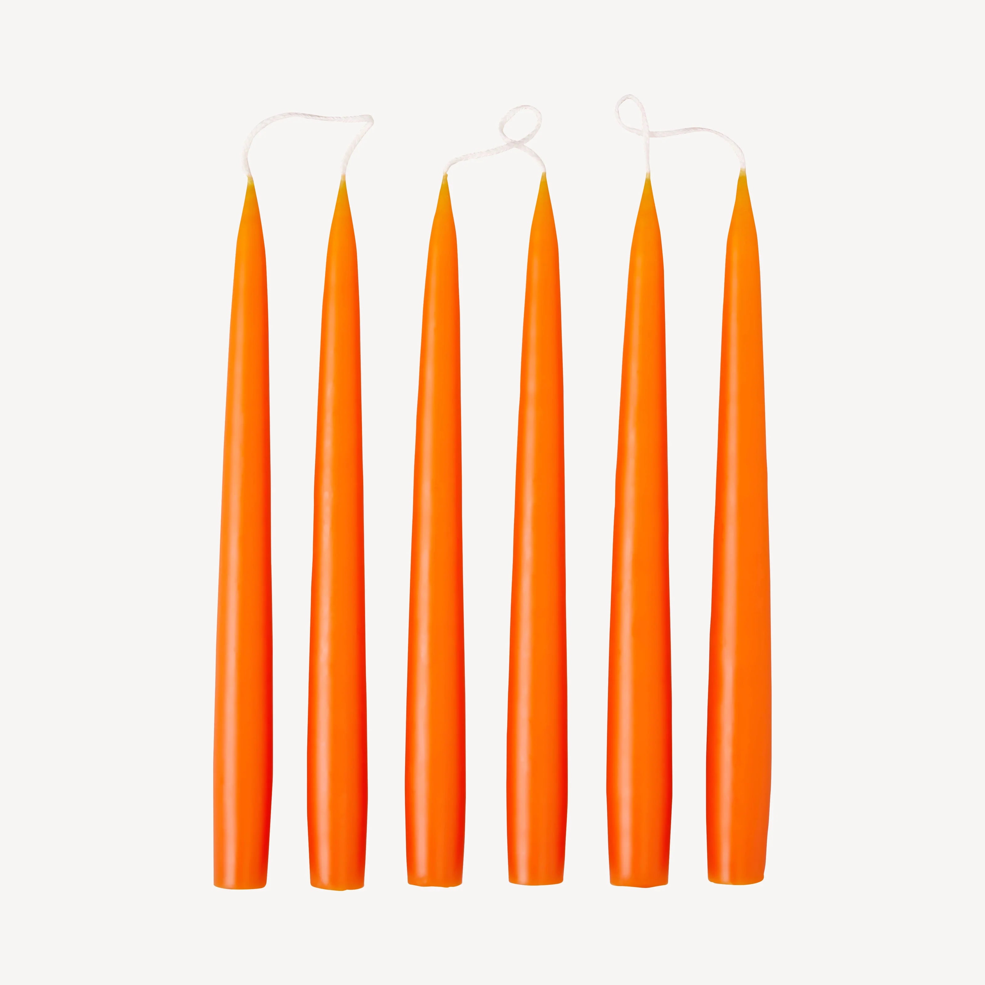 Box of 6 Candles - Taper 25 - Pumpkin Orange