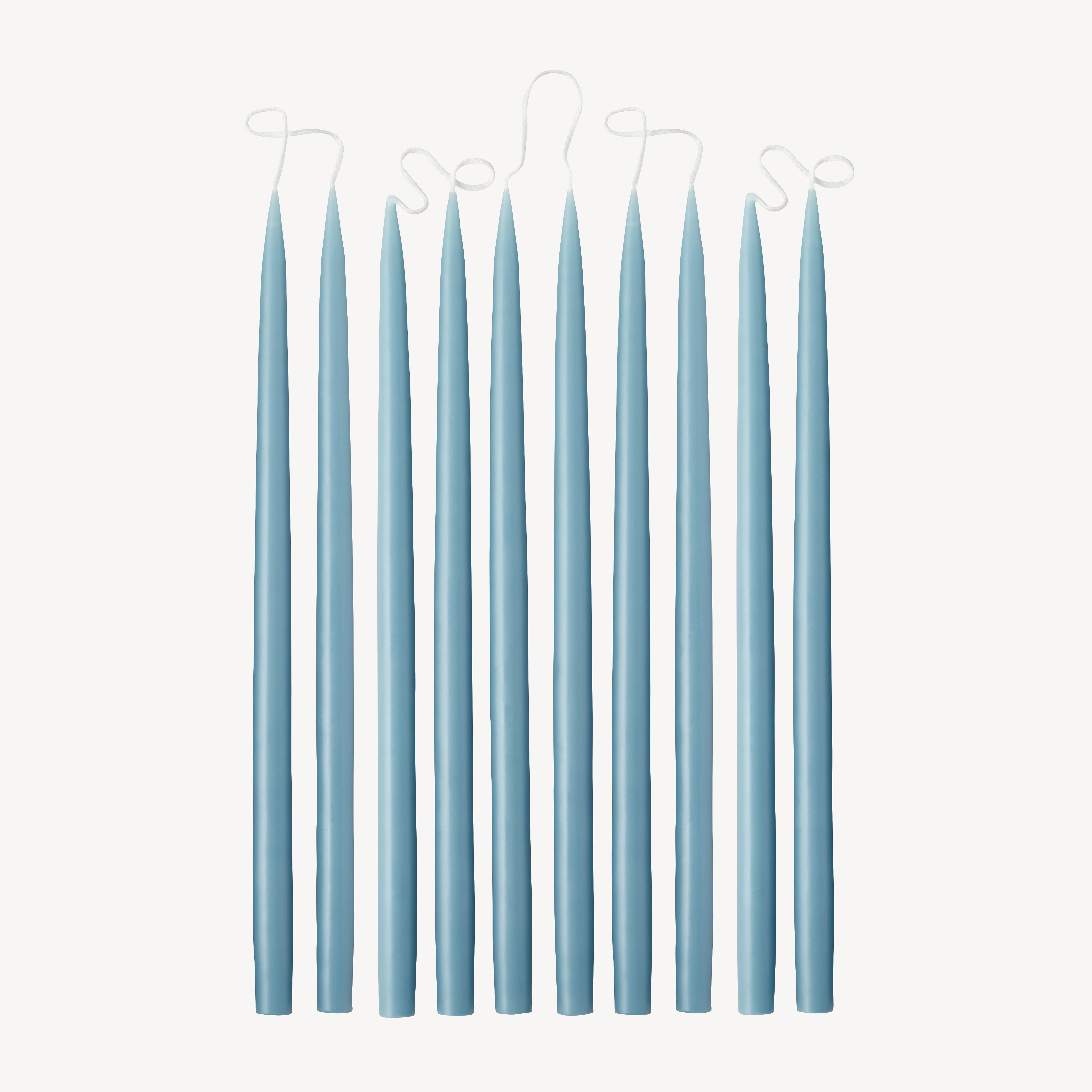 Box of 10 Candles - Taper 28 Skinny - Grey Blue