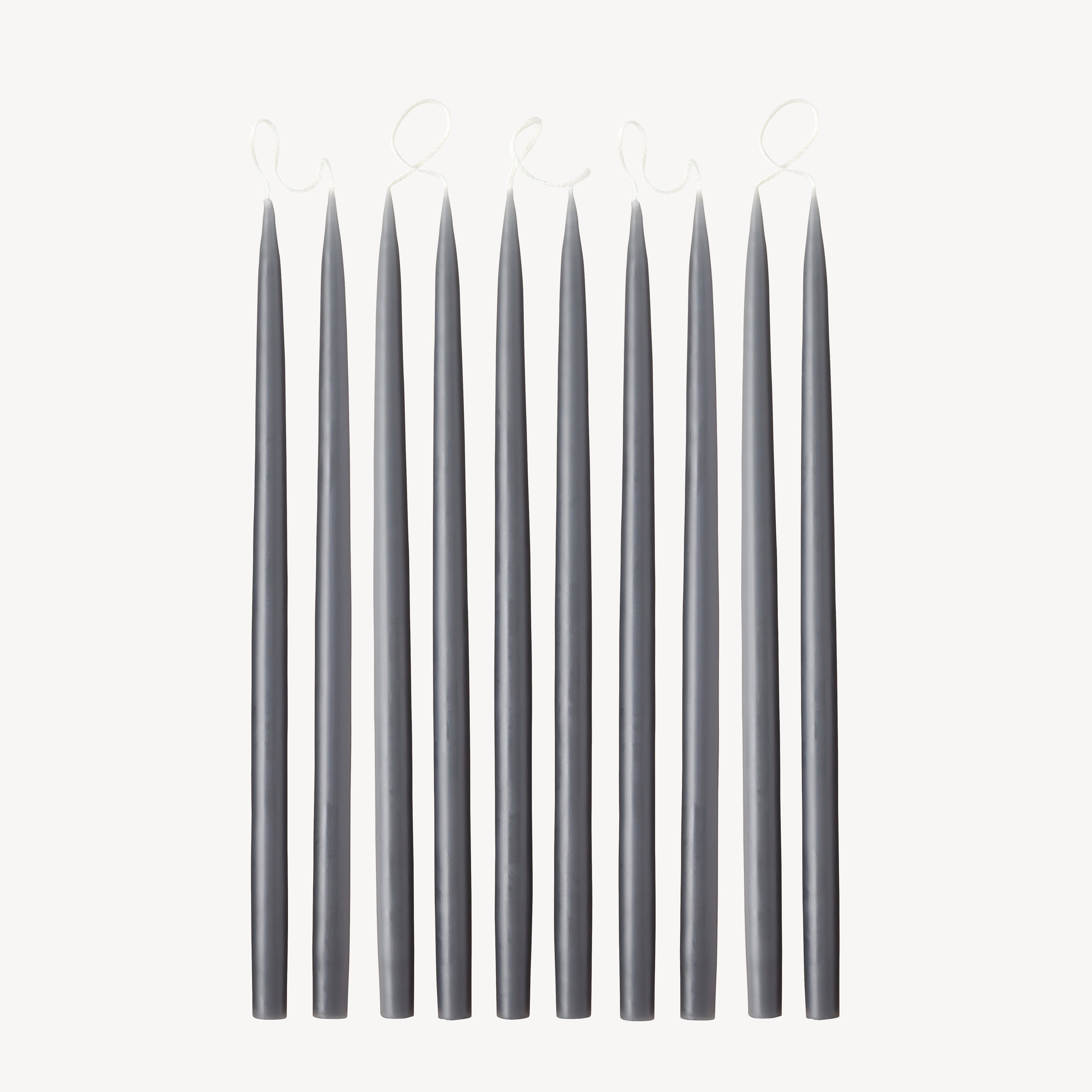 Box of 10 Candles - Taper 28 Skinny - Slate Grey