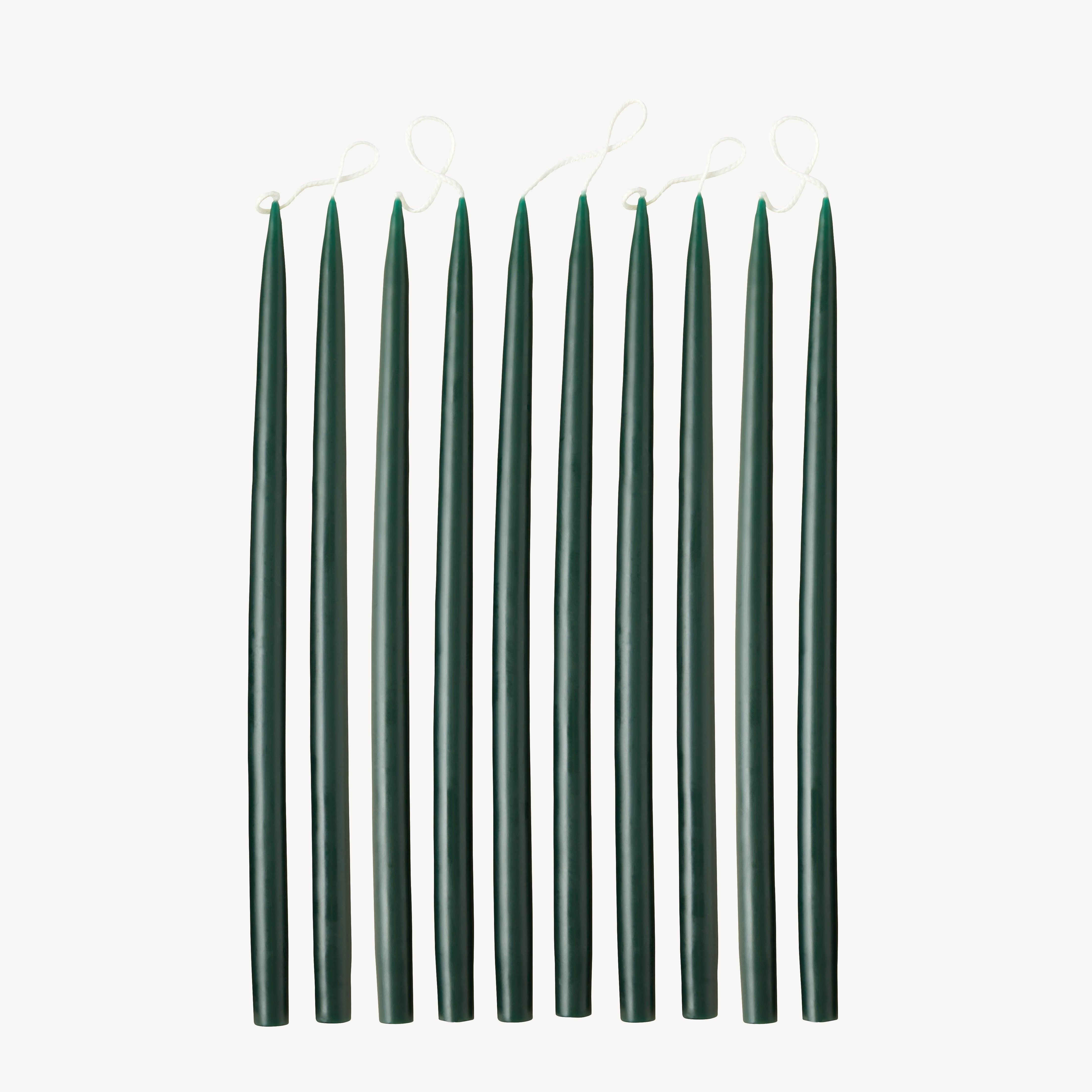 Box of 10 Candles - Taper 28 Skinny - Forest Green