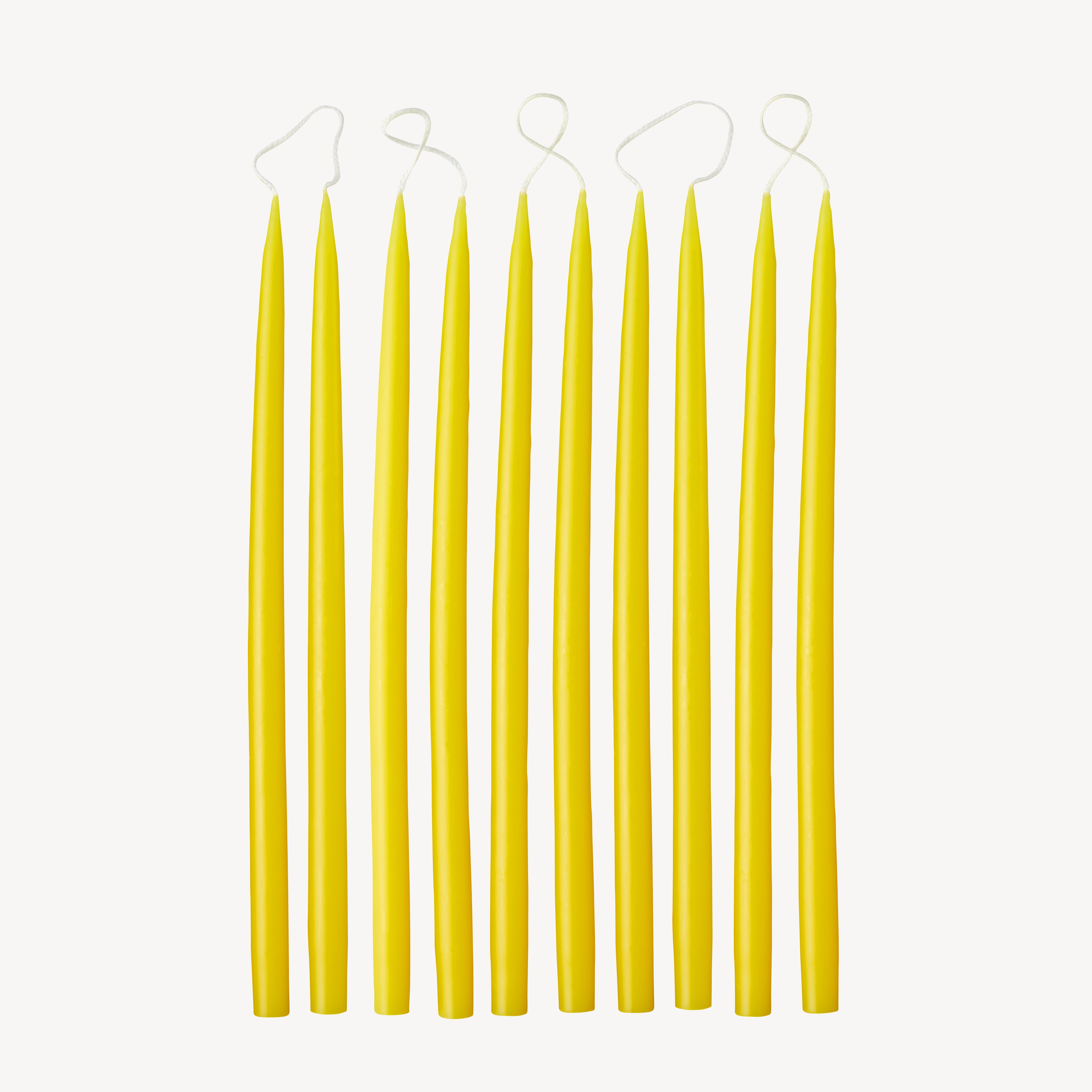 Box of 10 Candles - Taper 28 Skinny - Lemon
