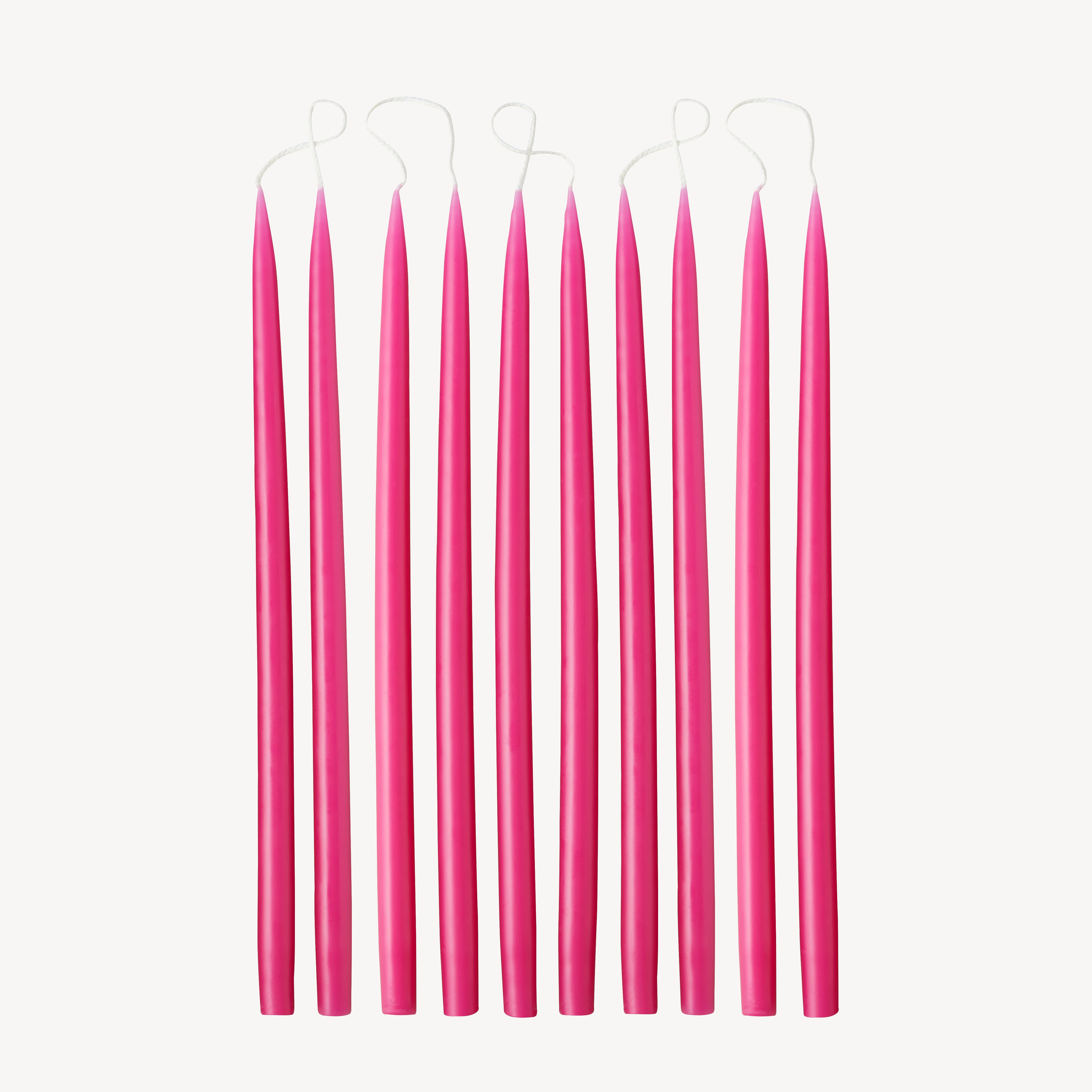 Box of 10 Candles - Taper 28 Skinny - Light Cherry