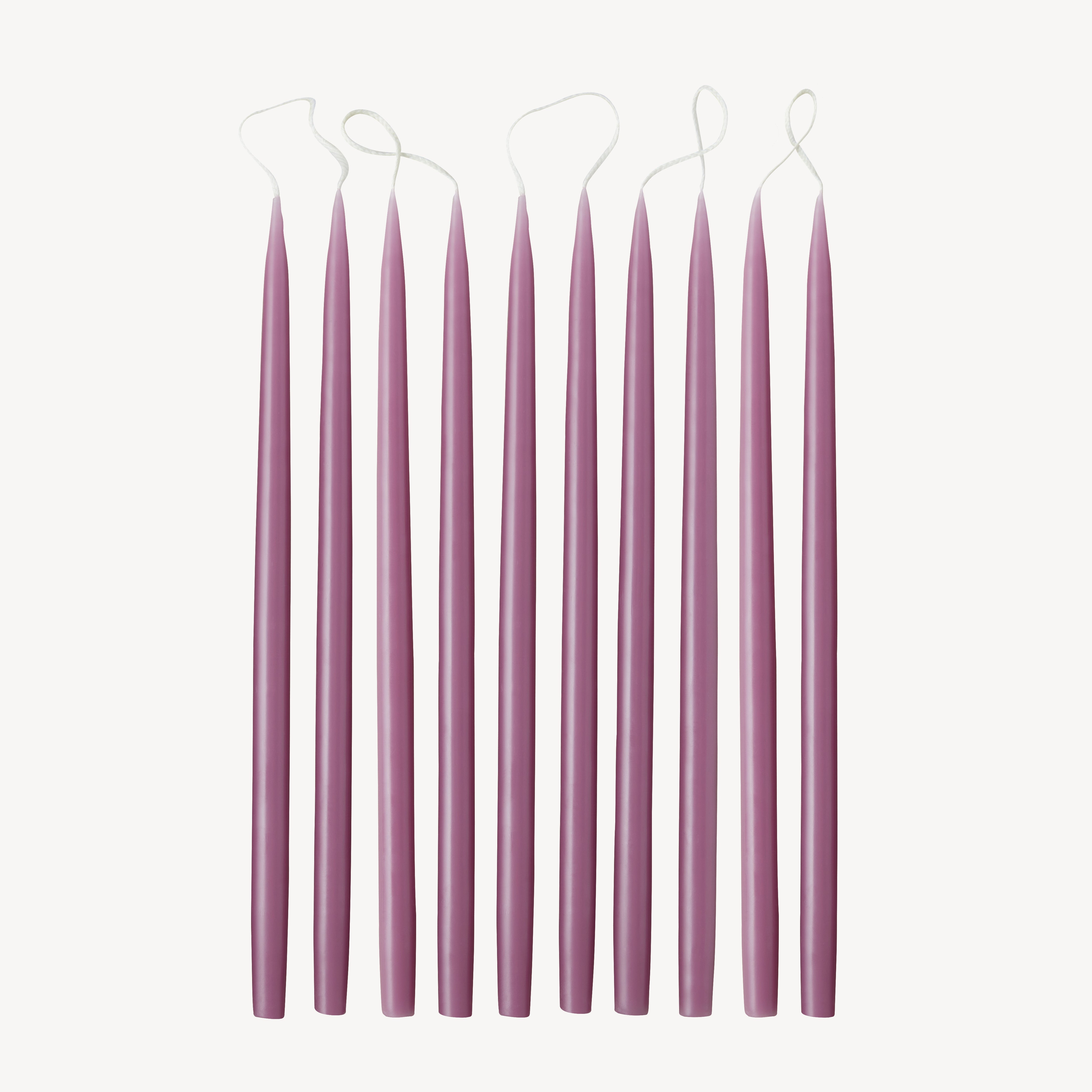 Box of 10 Candles - Taper 28 Skinny - Mauve