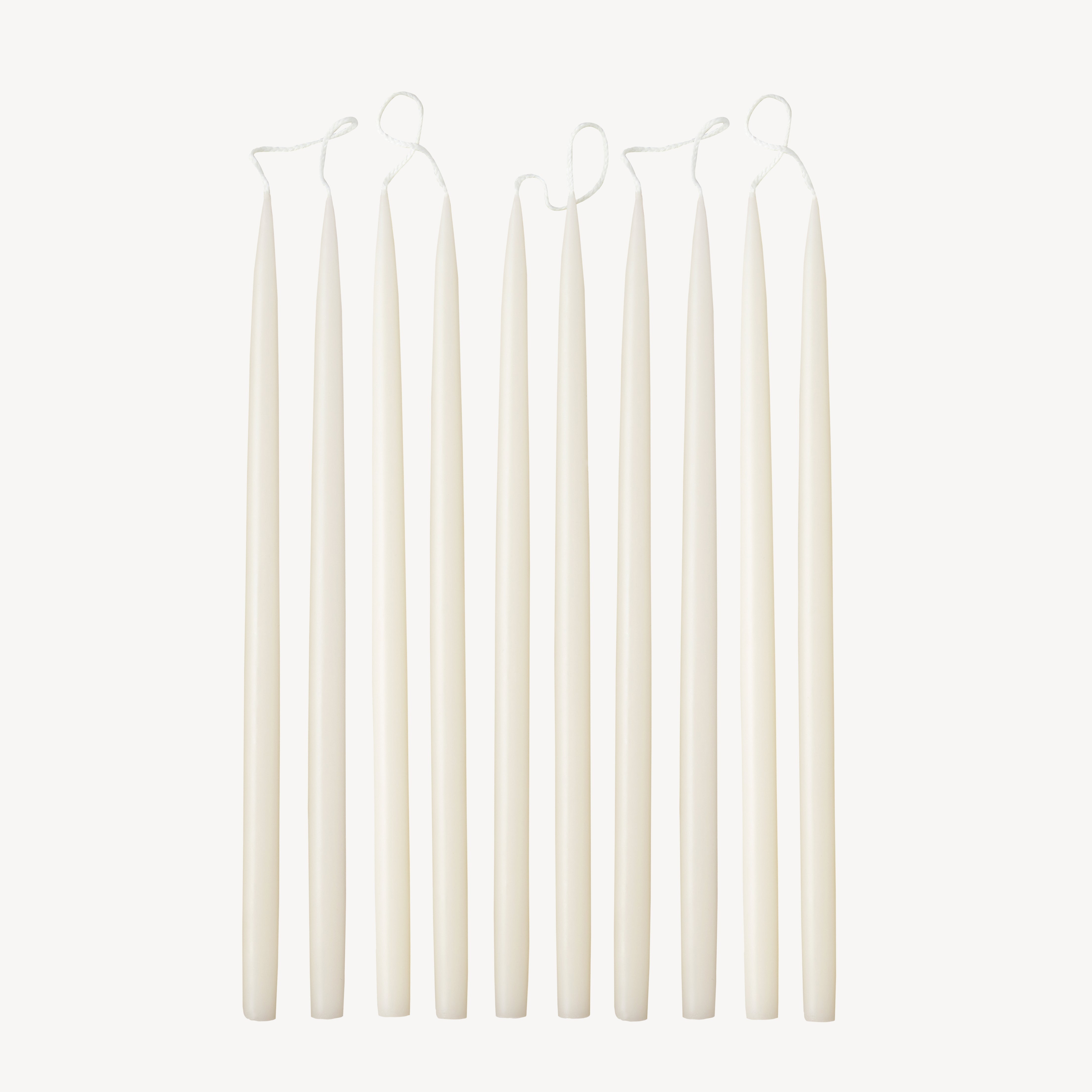Box of 10 Candles - Taper 28 Skinny - Off White
