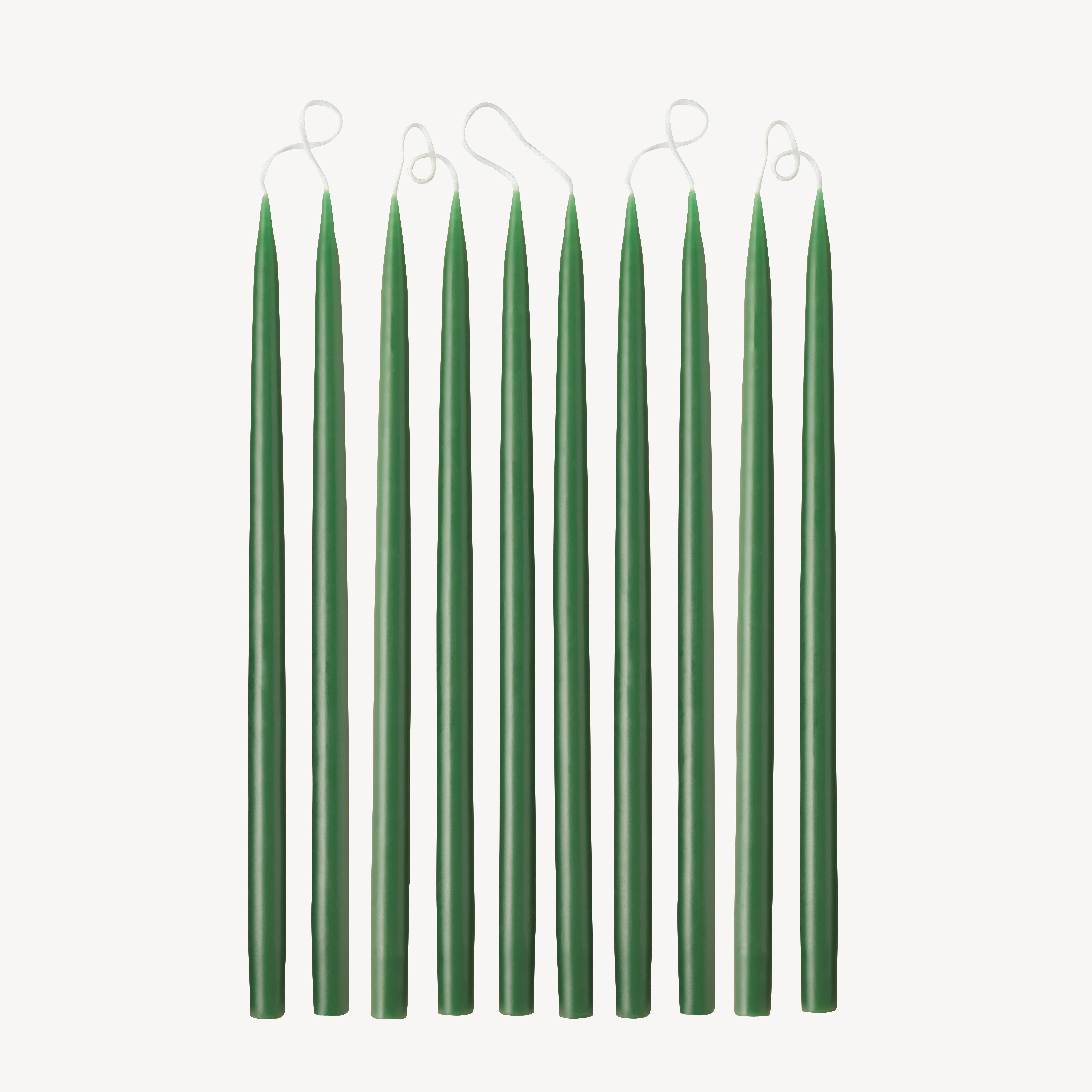 Box of 10 Candles - Taper 28 Skinny - Pine Green