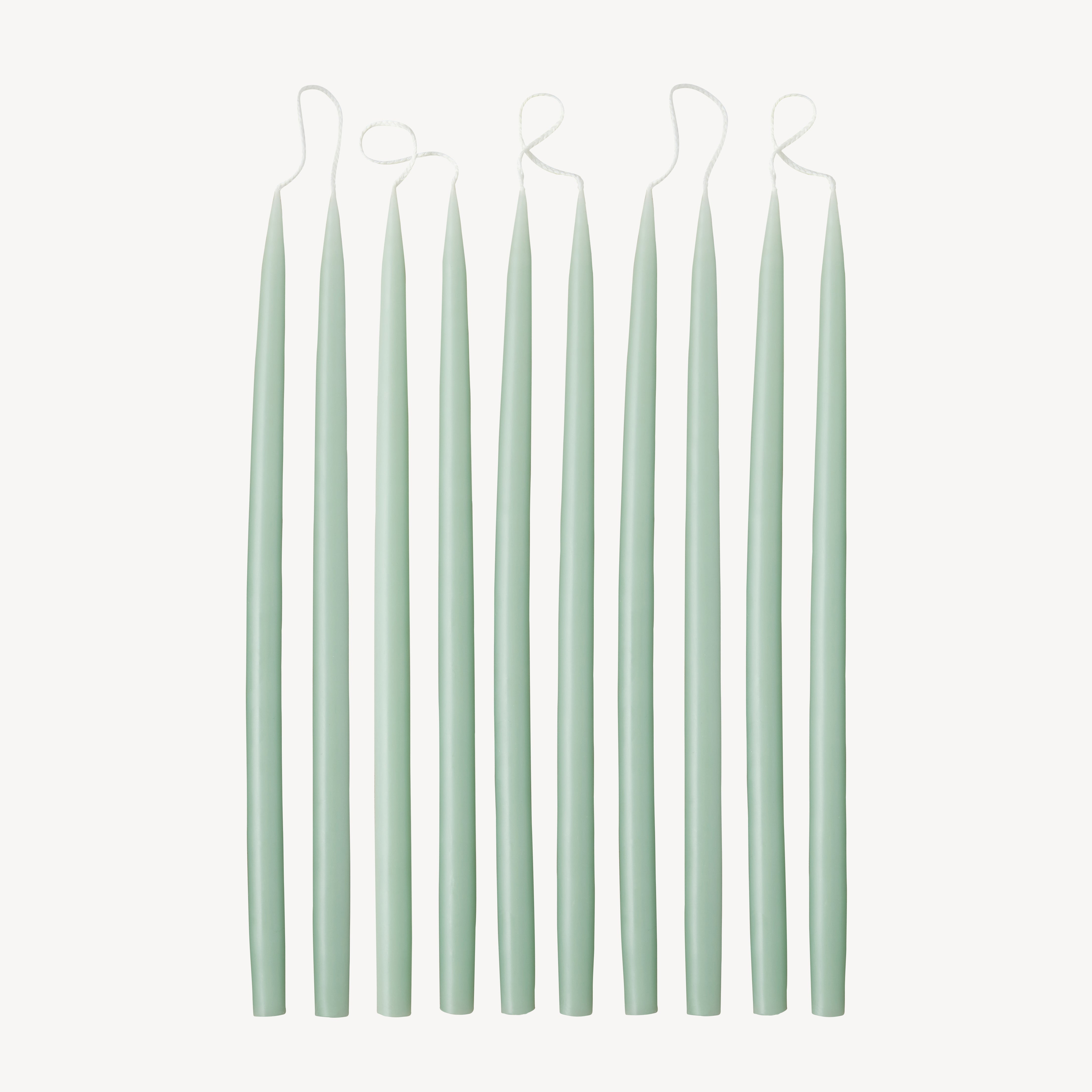 Box of 10 Candles - Taper 28 Skinny - Sage Green