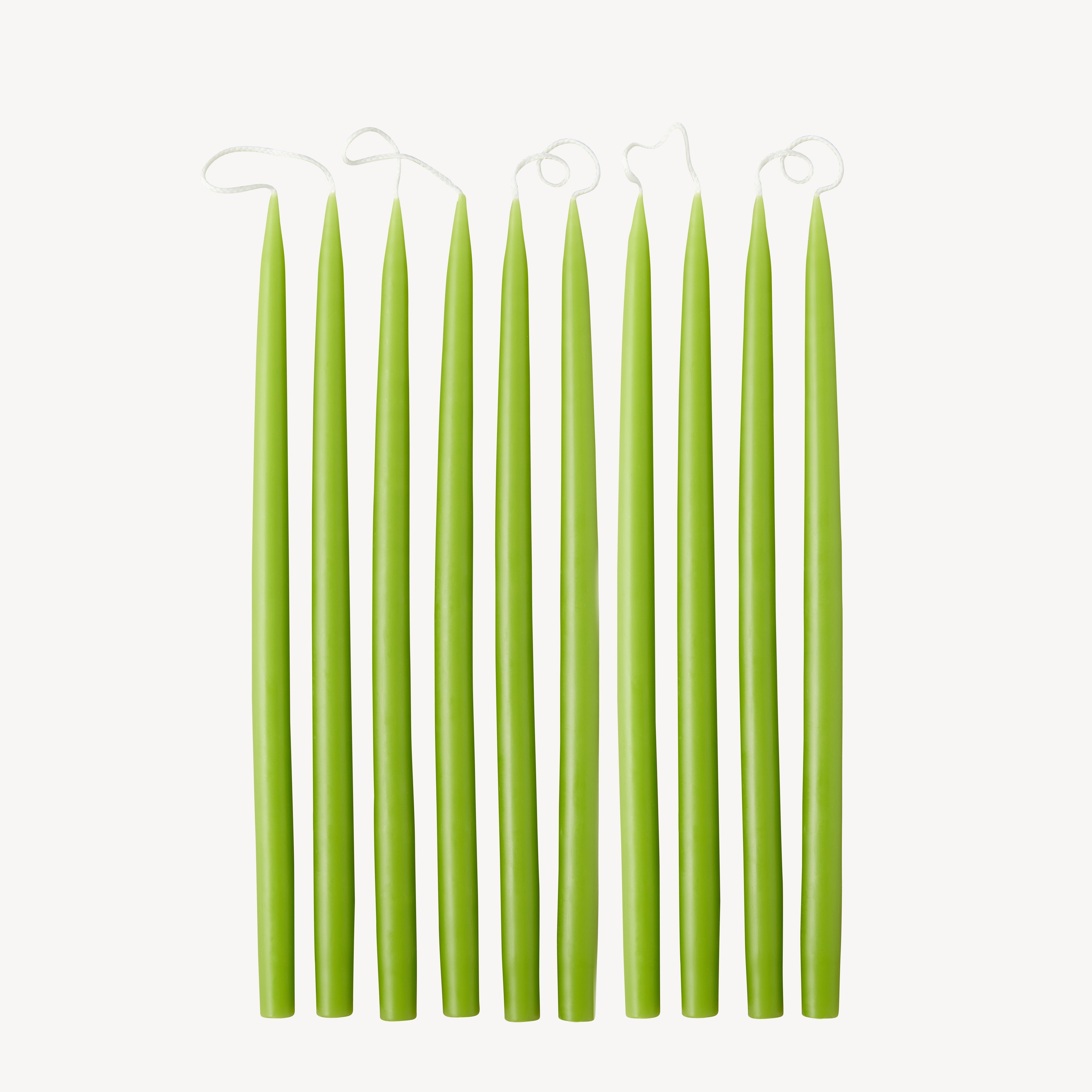 Box of 10 Candles - Taper 28 Skinny - Spring Green