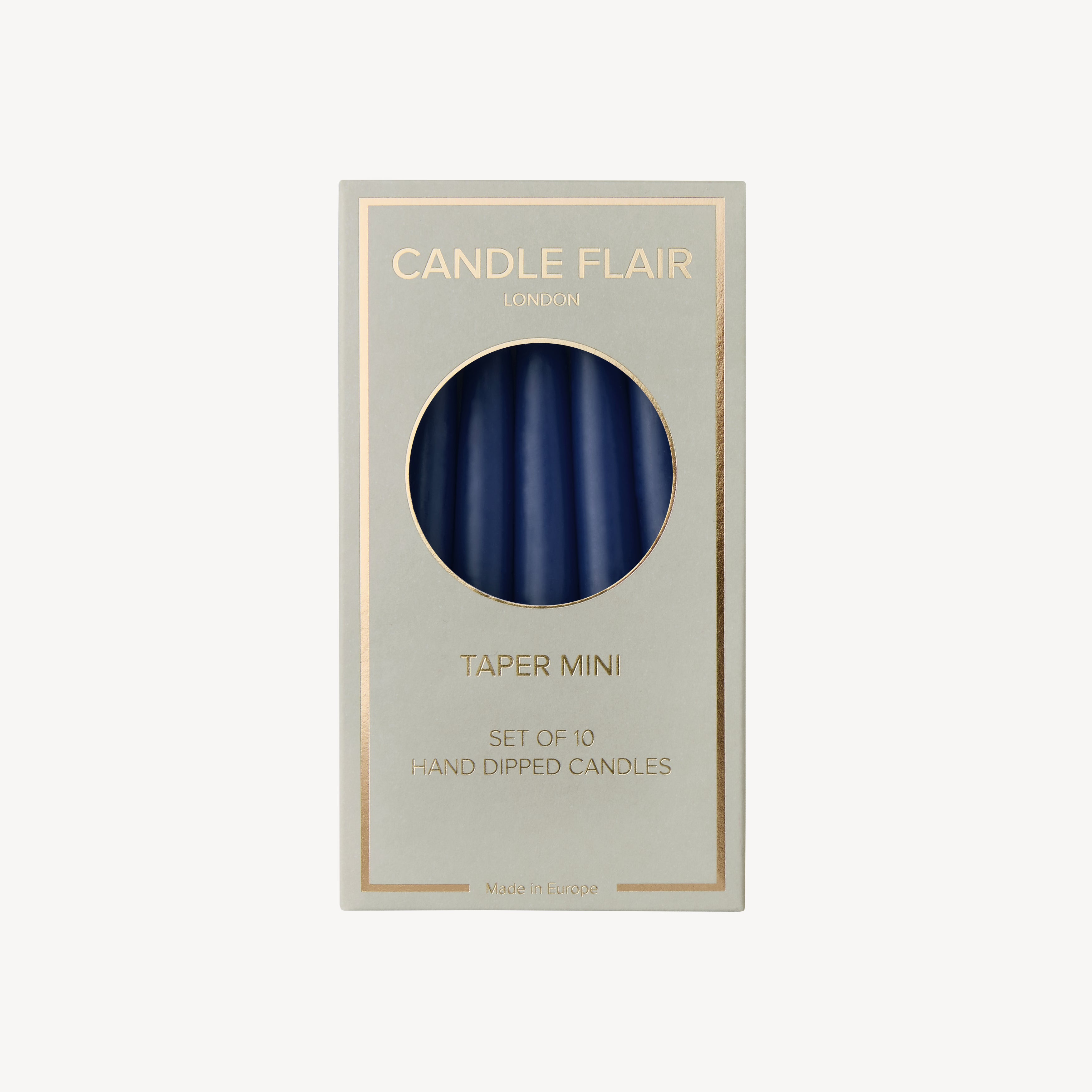 Box of 10 Candles - Taper Mini - Navy Blue