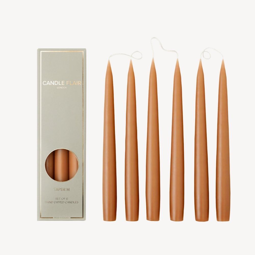 Box of 6 Candles - Taper 25 - Caramel
