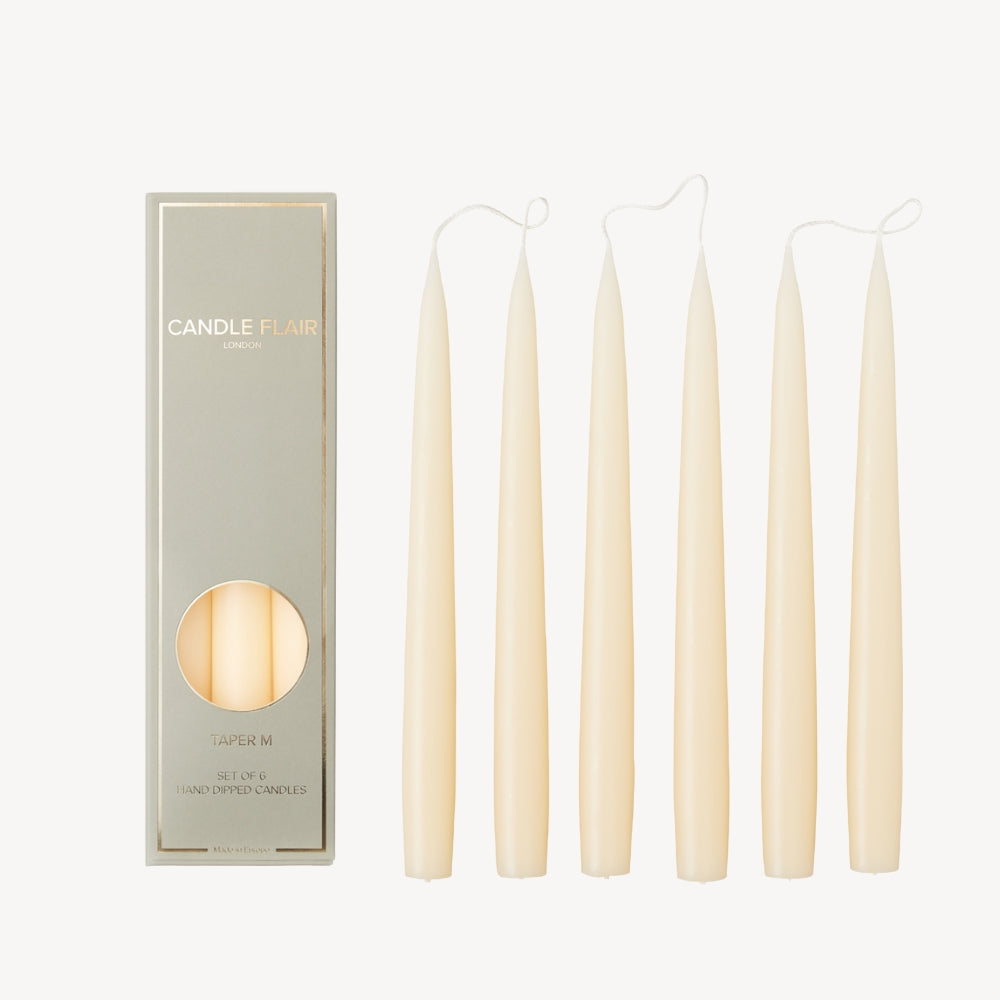 Box of 6 Candles - Taper 25 - Ivory