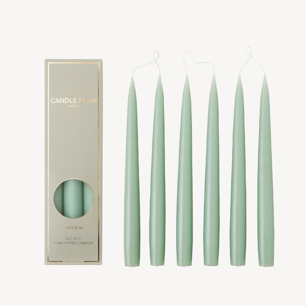 Box of 6 Candles - Taper 25 - Sage Green