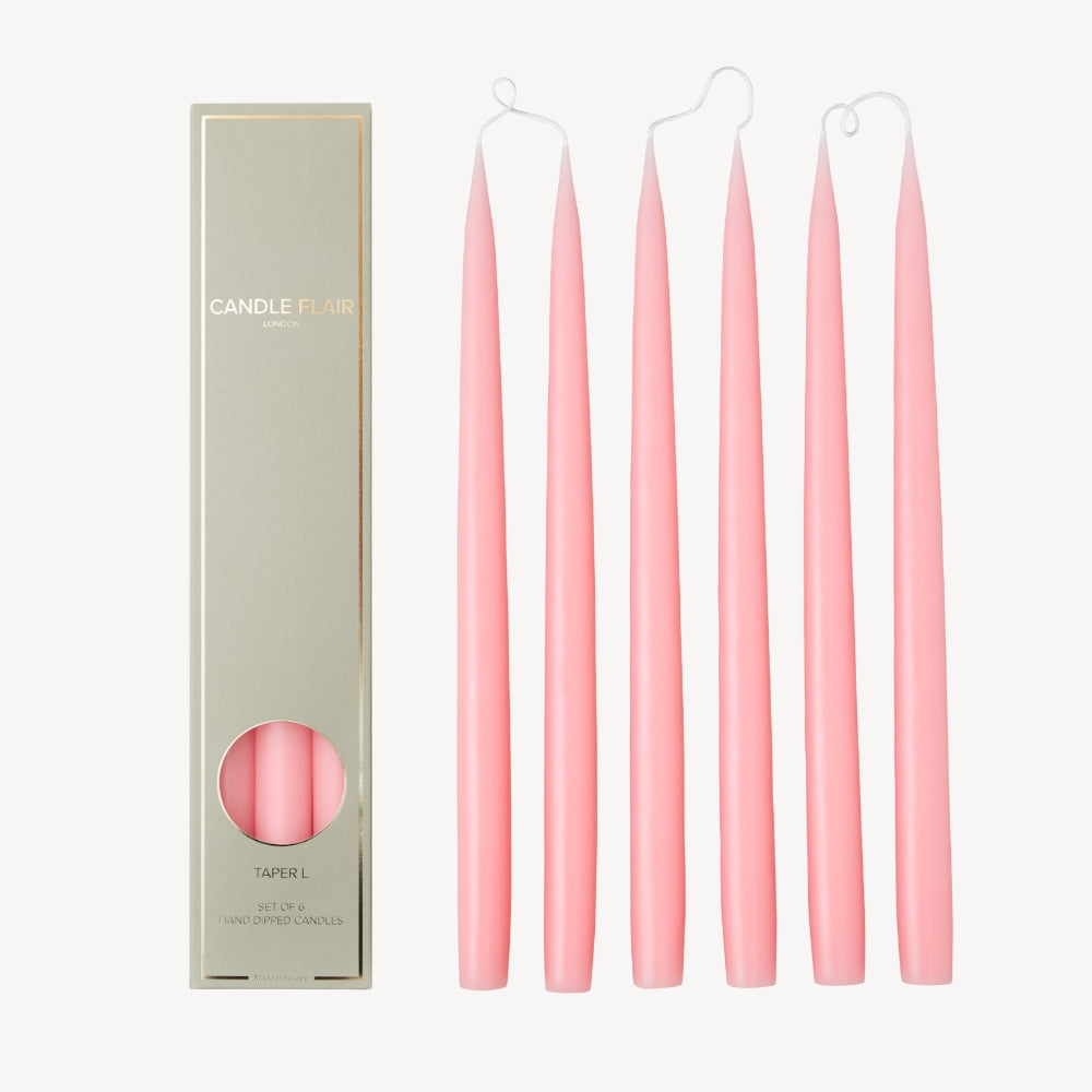 Box of 6 Candles - Taper 35 - Candy Pink