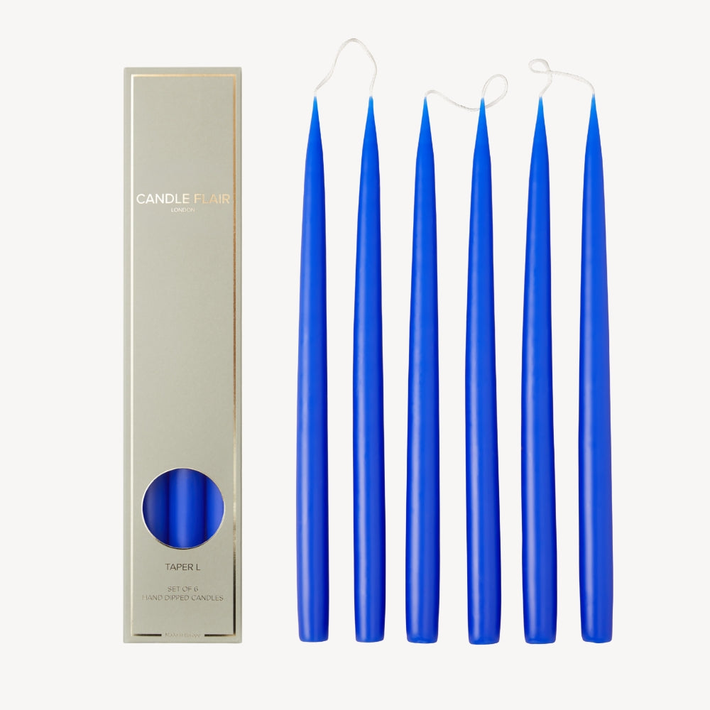 Box of 6 Candles - Taper 35 - Cobalt Blue