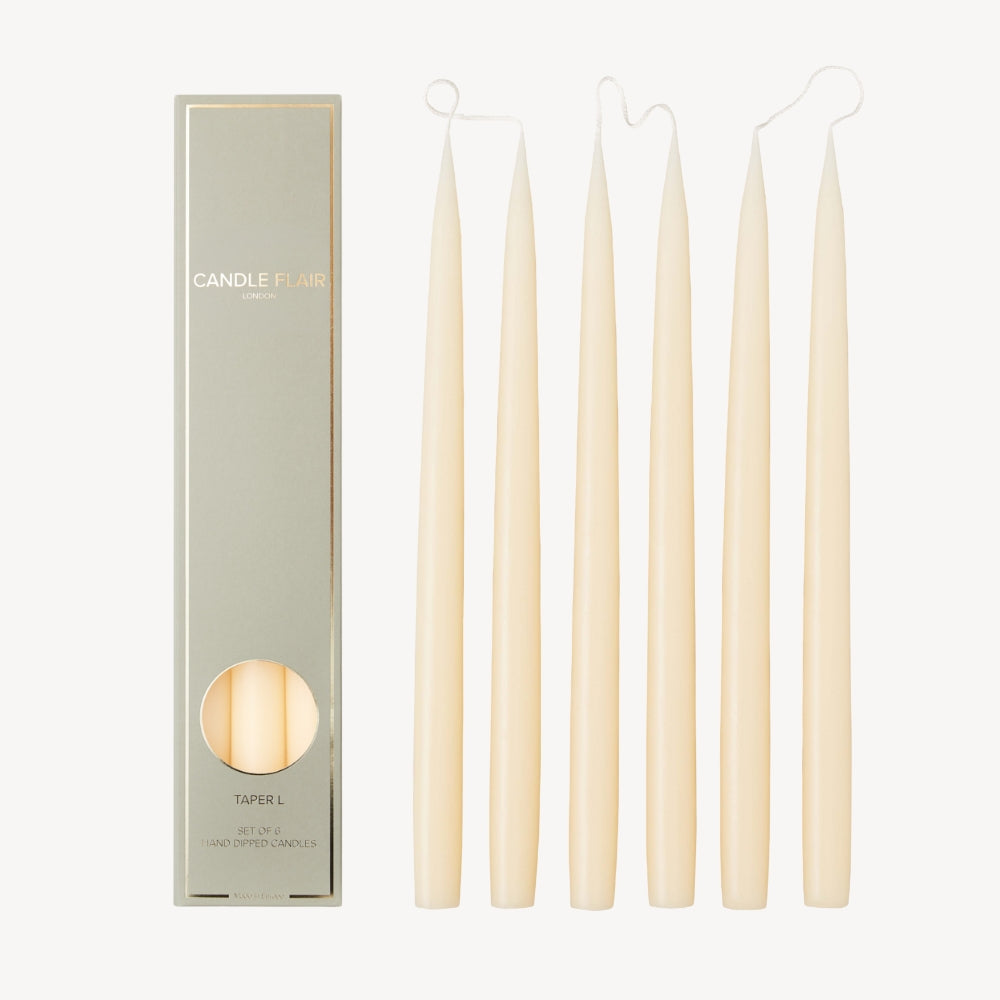 Box of 6 Candles - Taper 35 - Ivory
