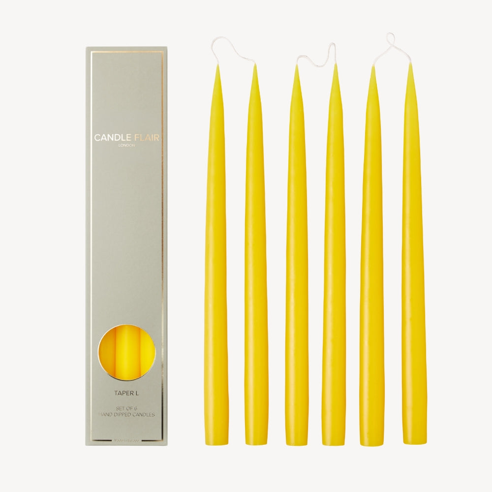 Box of 6 Candles - Taper 35 - Lemon