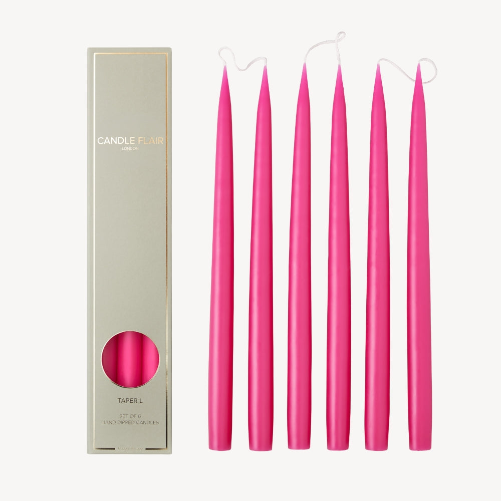 Box of 6 Candles - Taper 35 - Light Cherry