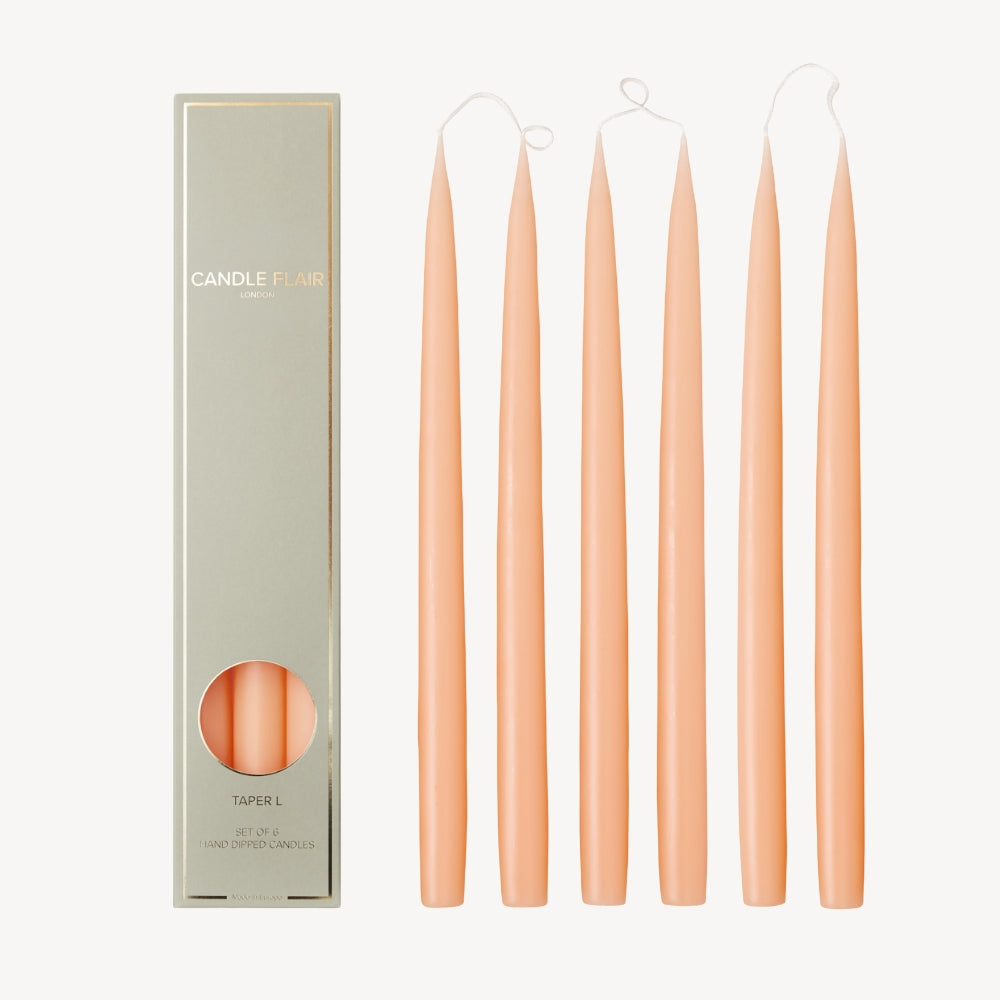 Box of 6 Candles - Taper 35 - Peach