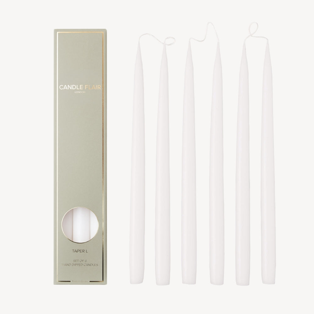 Box of 6 Candles - Taper 35 - White