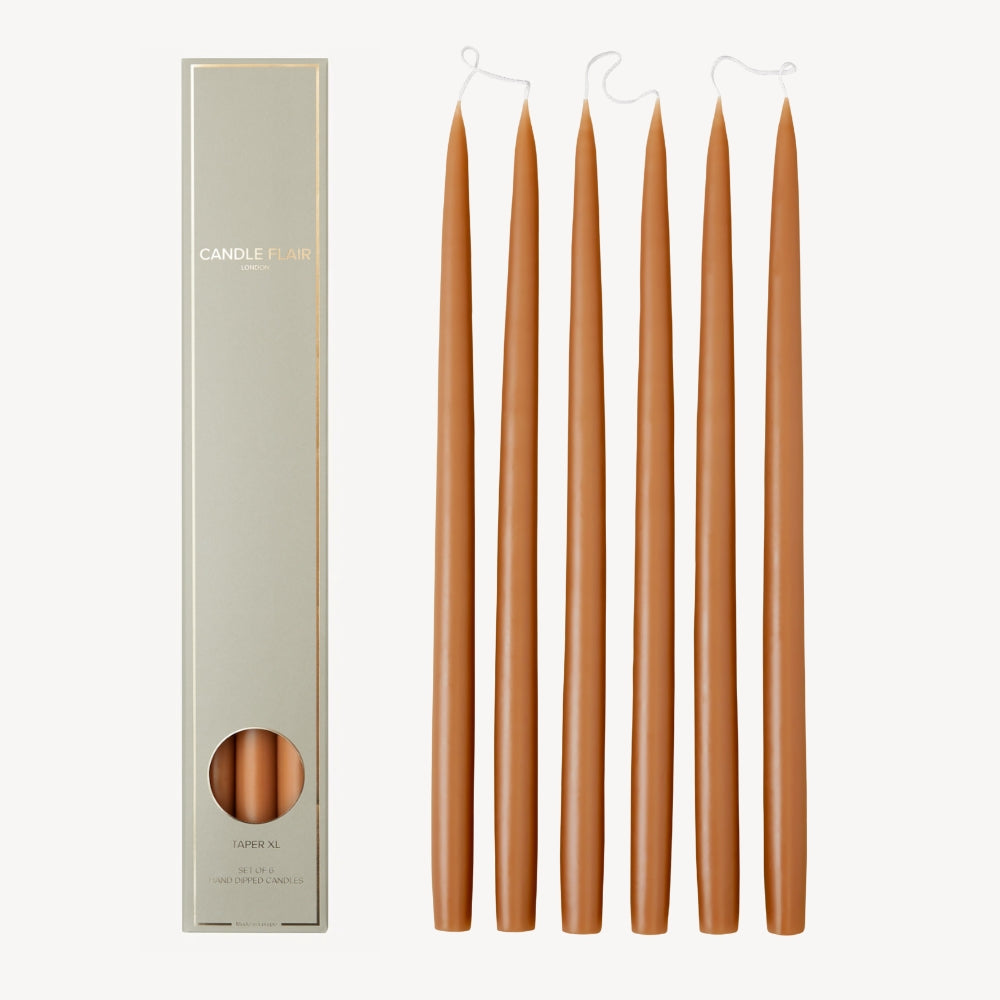 Box of 6 Candles - Taper 45 - Caramel