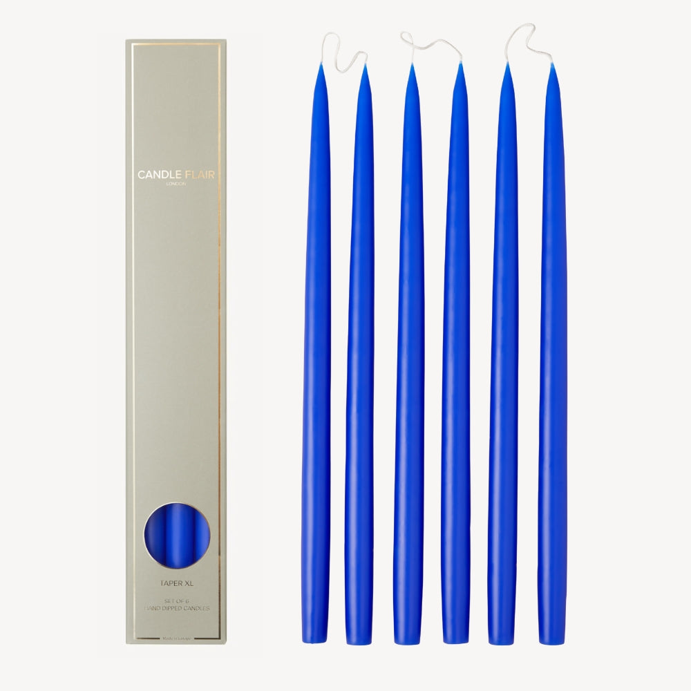 Box of 6 Candles - Taper 45 - Cobalt Blue