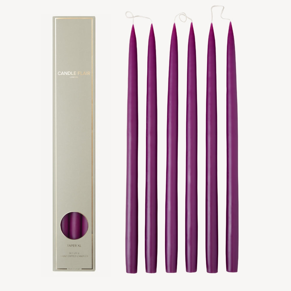 Box of 6 Candles - Taper 45 - Dark Heather