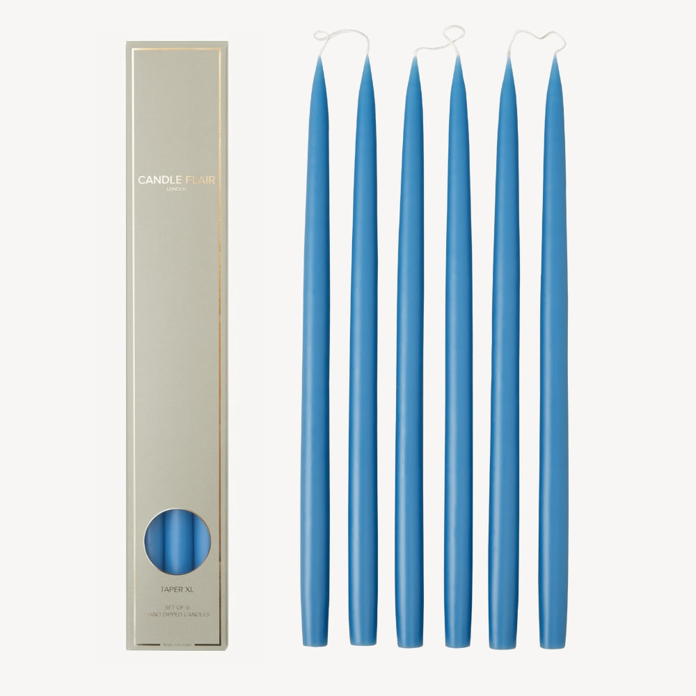 Box of 6 Candles - Taper 45 - Wedgewood Blue