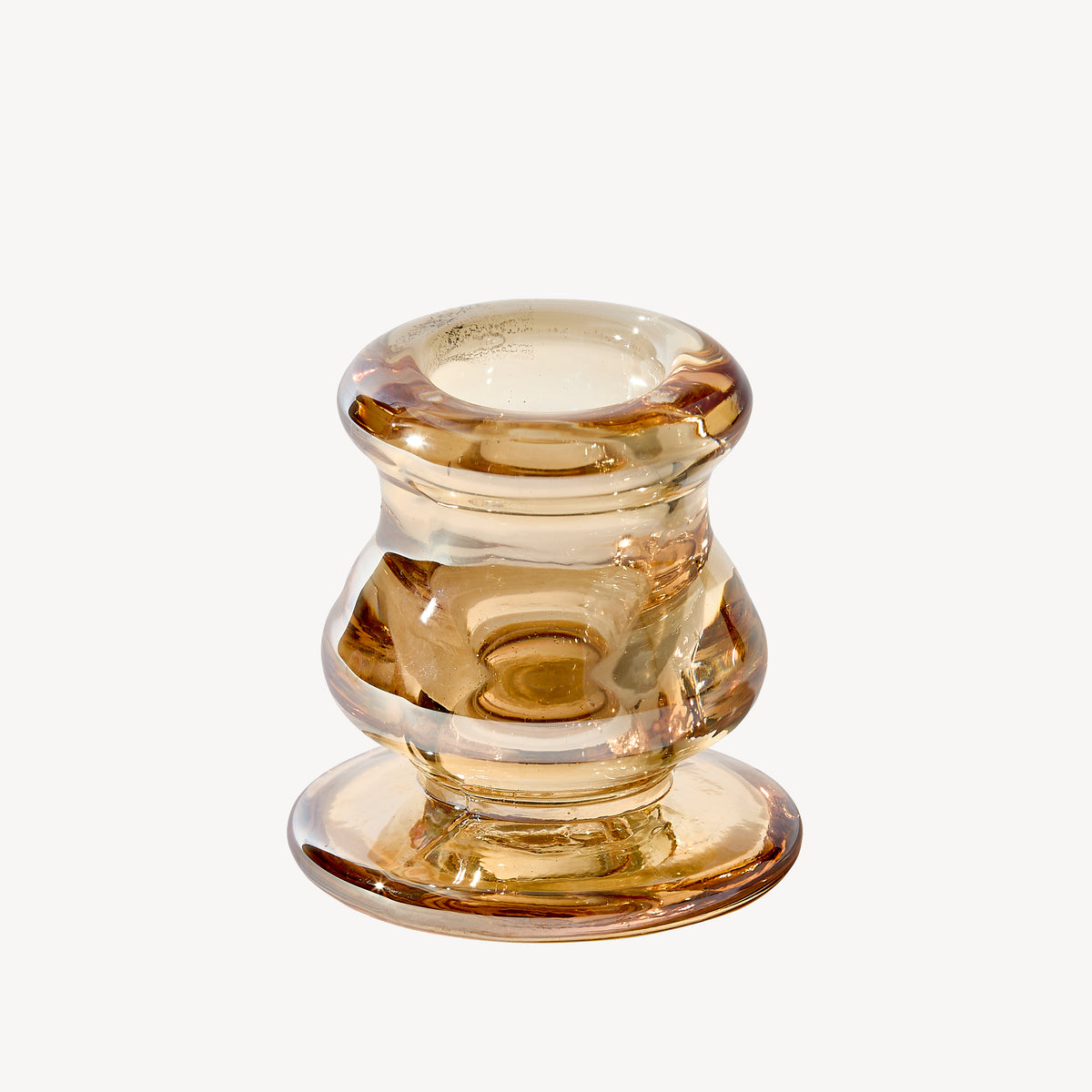 Candle Flair low amber glass taper candle holder