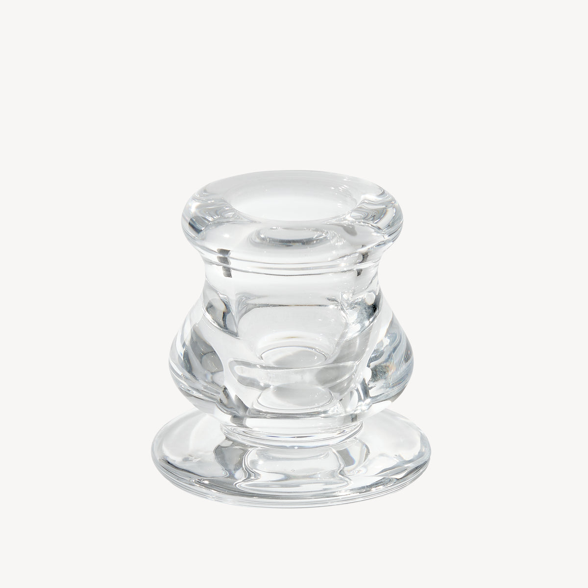 Candle Flair low clear glass taper candle holder