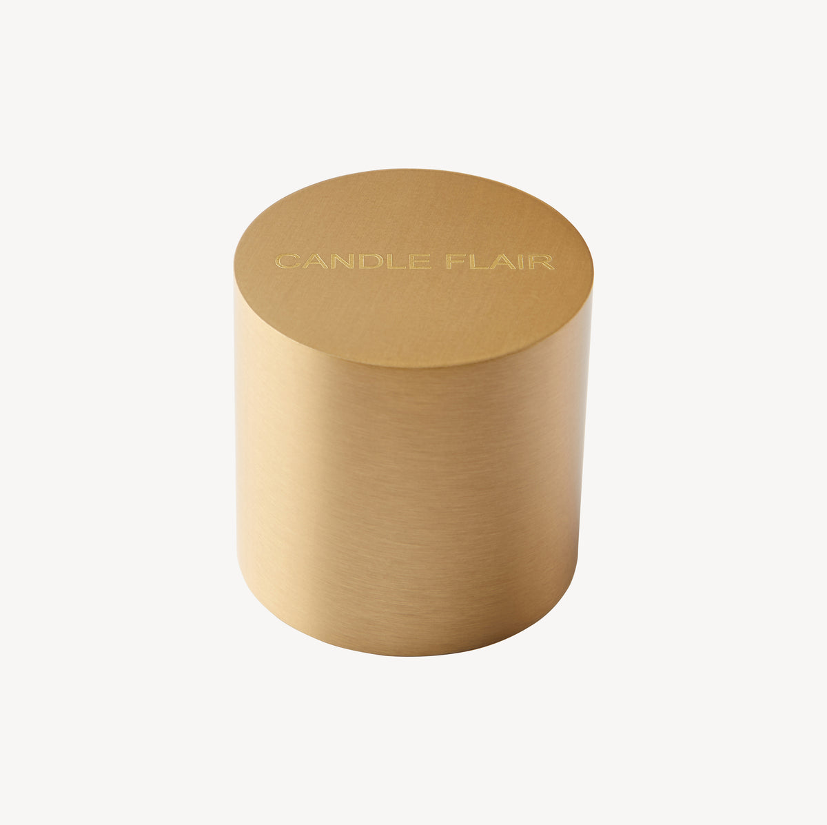 Candle Flair Roman solid brass candle holder with a satin finish engraved