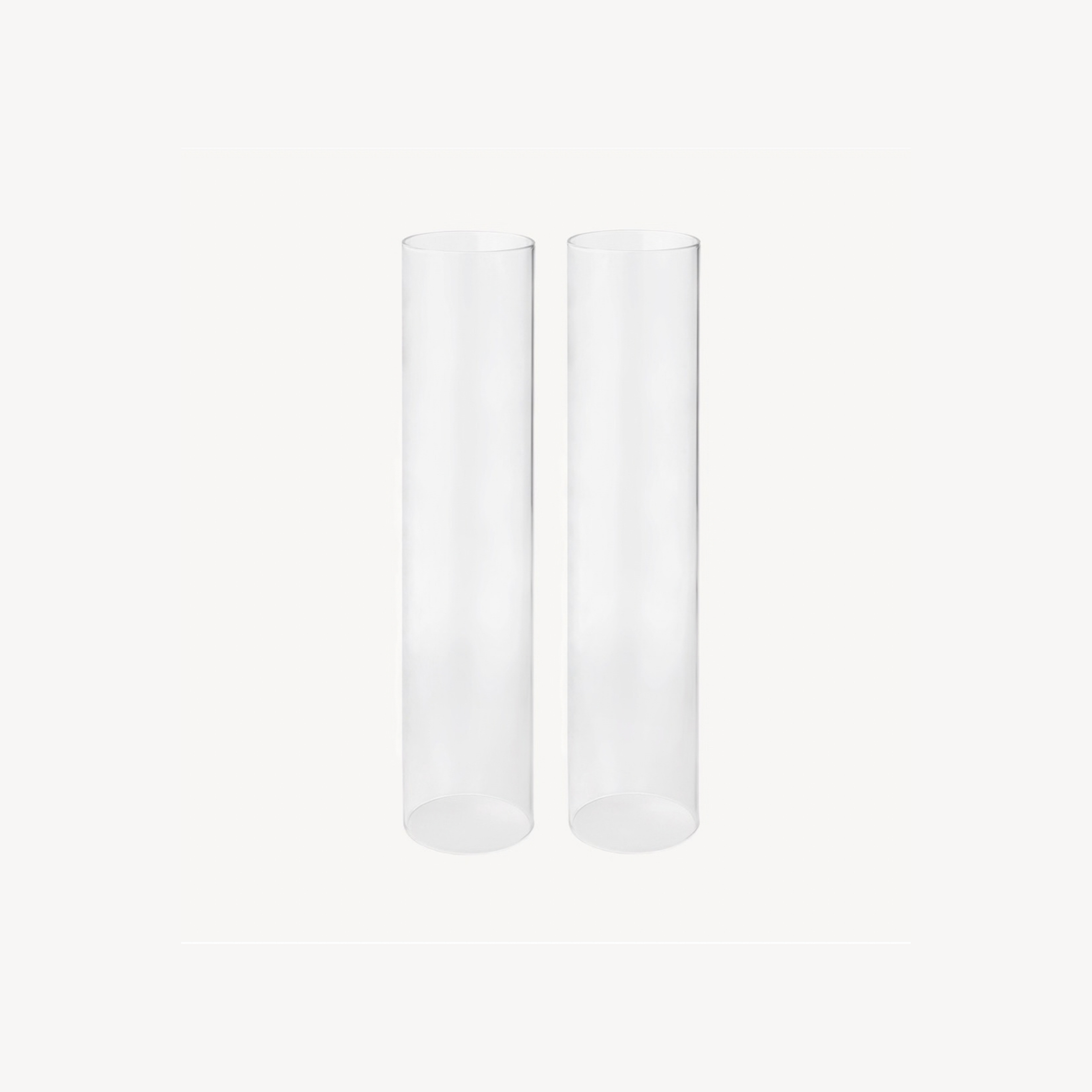 Set of 2 - Medium Smooth Glass Candle Hurricane Covers - H38cm