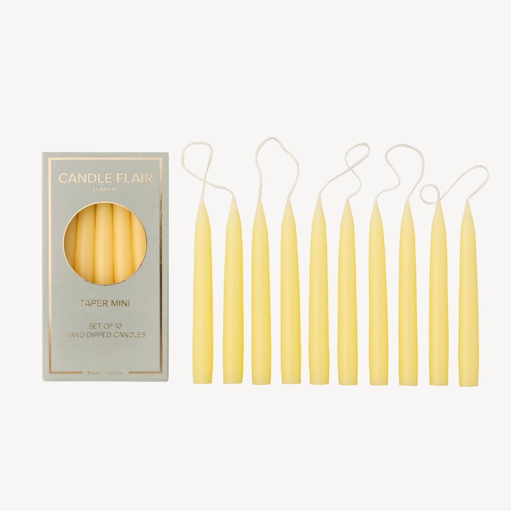 Box of 10 Candles - Taper Mini - Butter Yellow