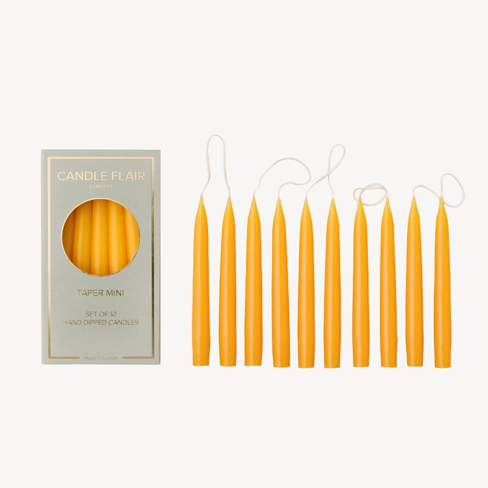 Box of 10 Candles - Taper Mini - Butterscotch