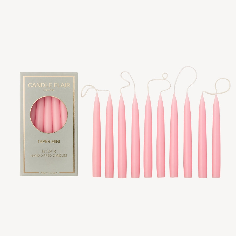Box of 10 Candles - Taper Mini - Candy Pink