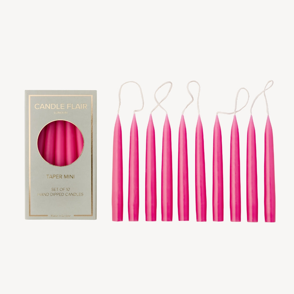Box of 10 Candles - Taper Mini - Light Cherry