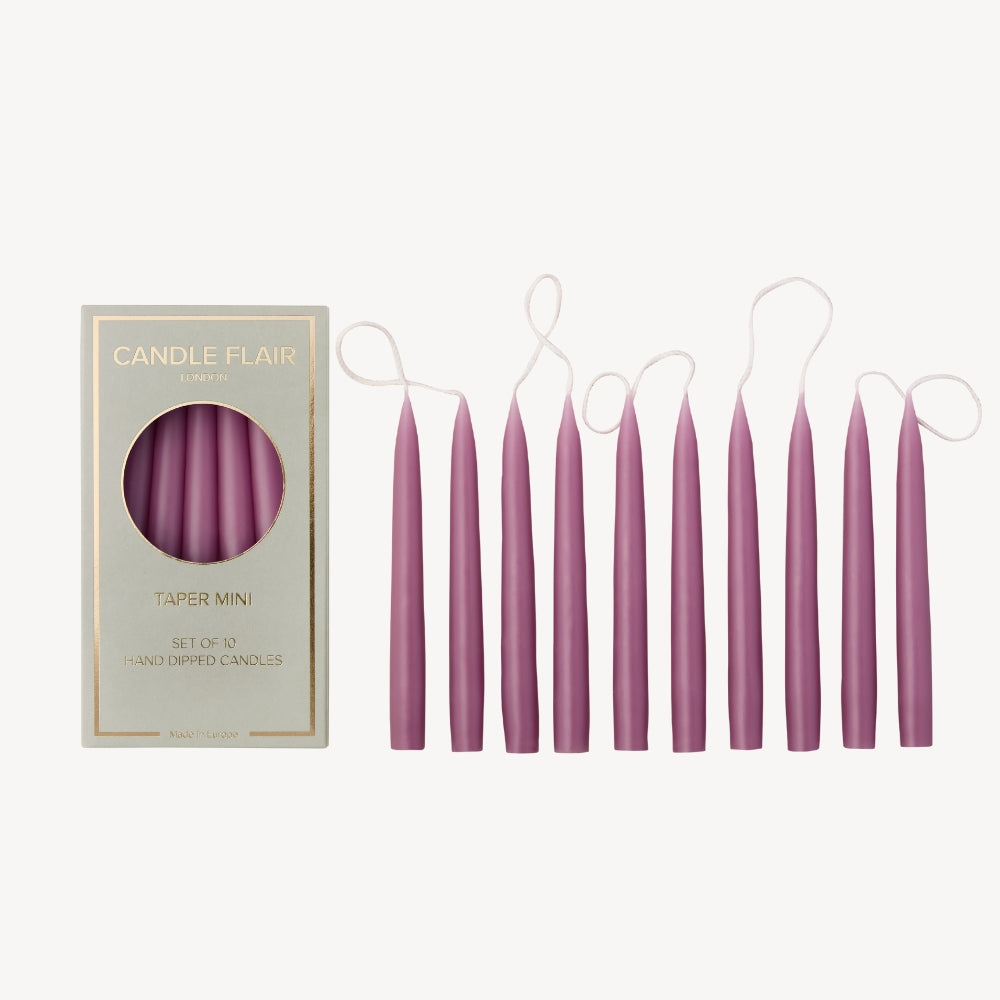 Box of 10 Candles - Taper Mini - Mauve